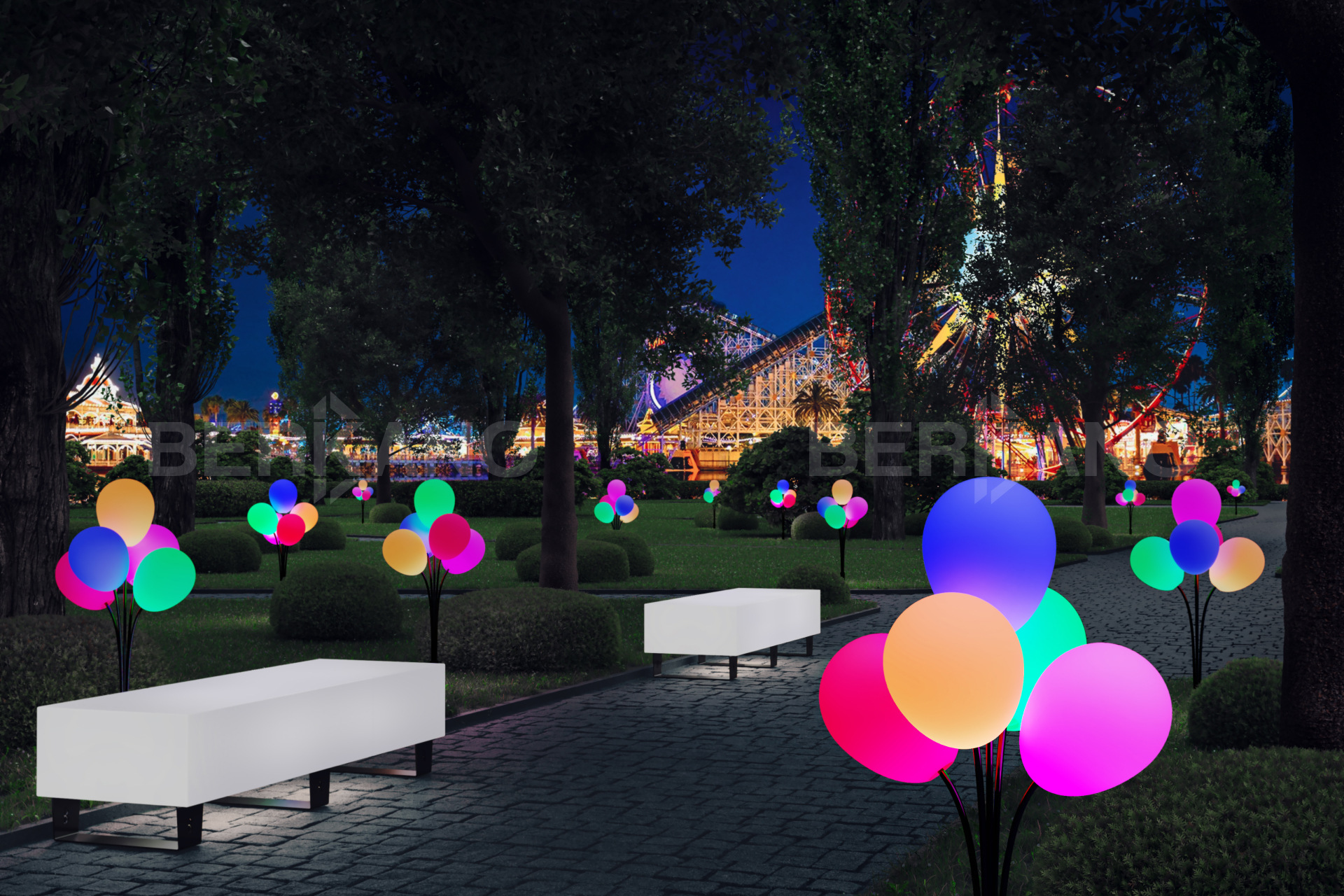 Уличный Светильник Bubbles с RGB подсветкой Уличный Светильник Bubbles с RGB подсветкой - фото 0