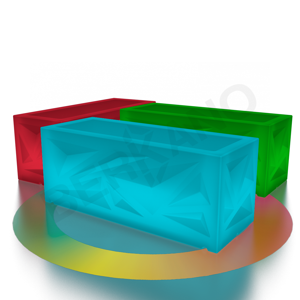 Светящееся кашпо Icelandic Horizontal DB белого цвета RGB - фото 1