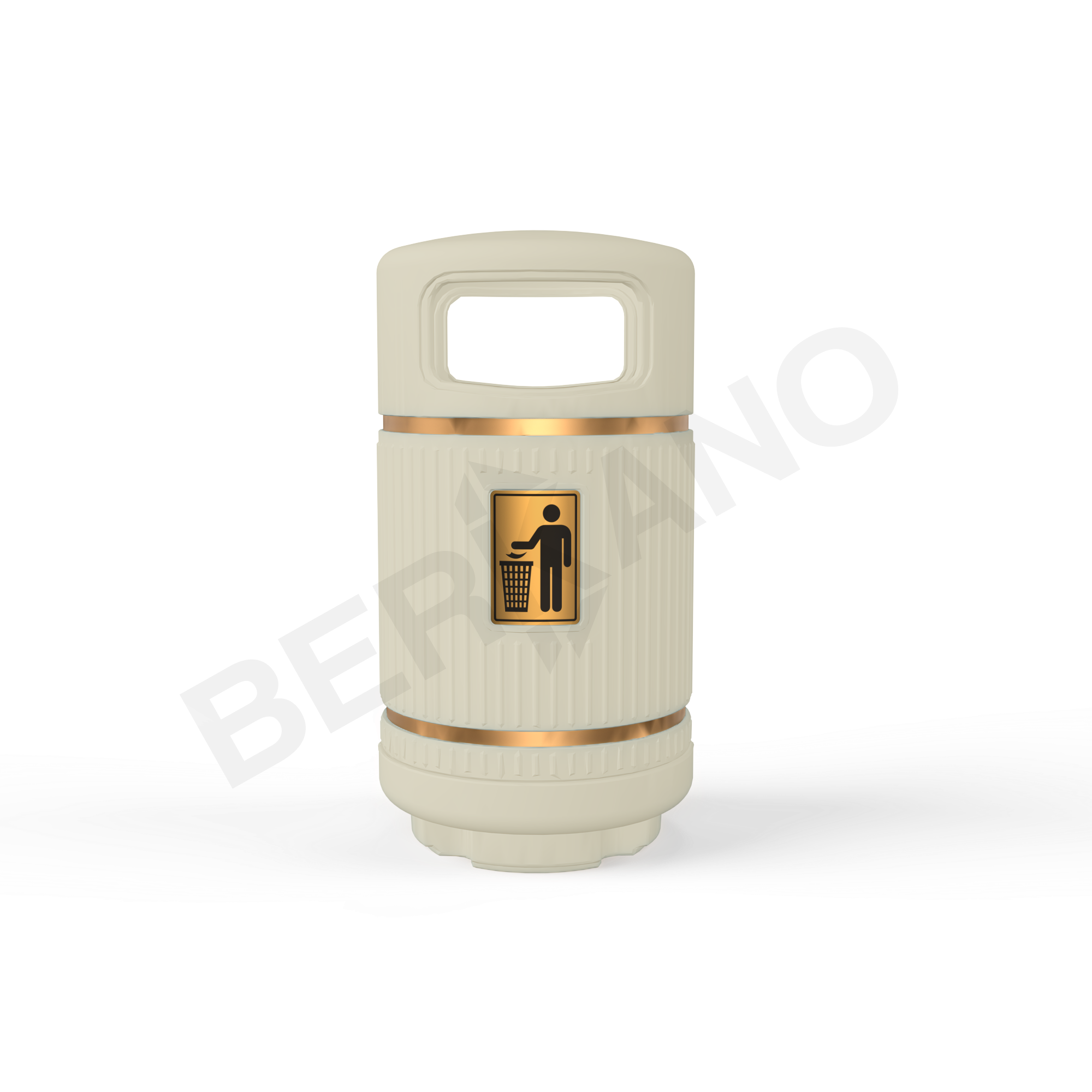 Урна круглая BERKANO бежевого цвета - фото 1