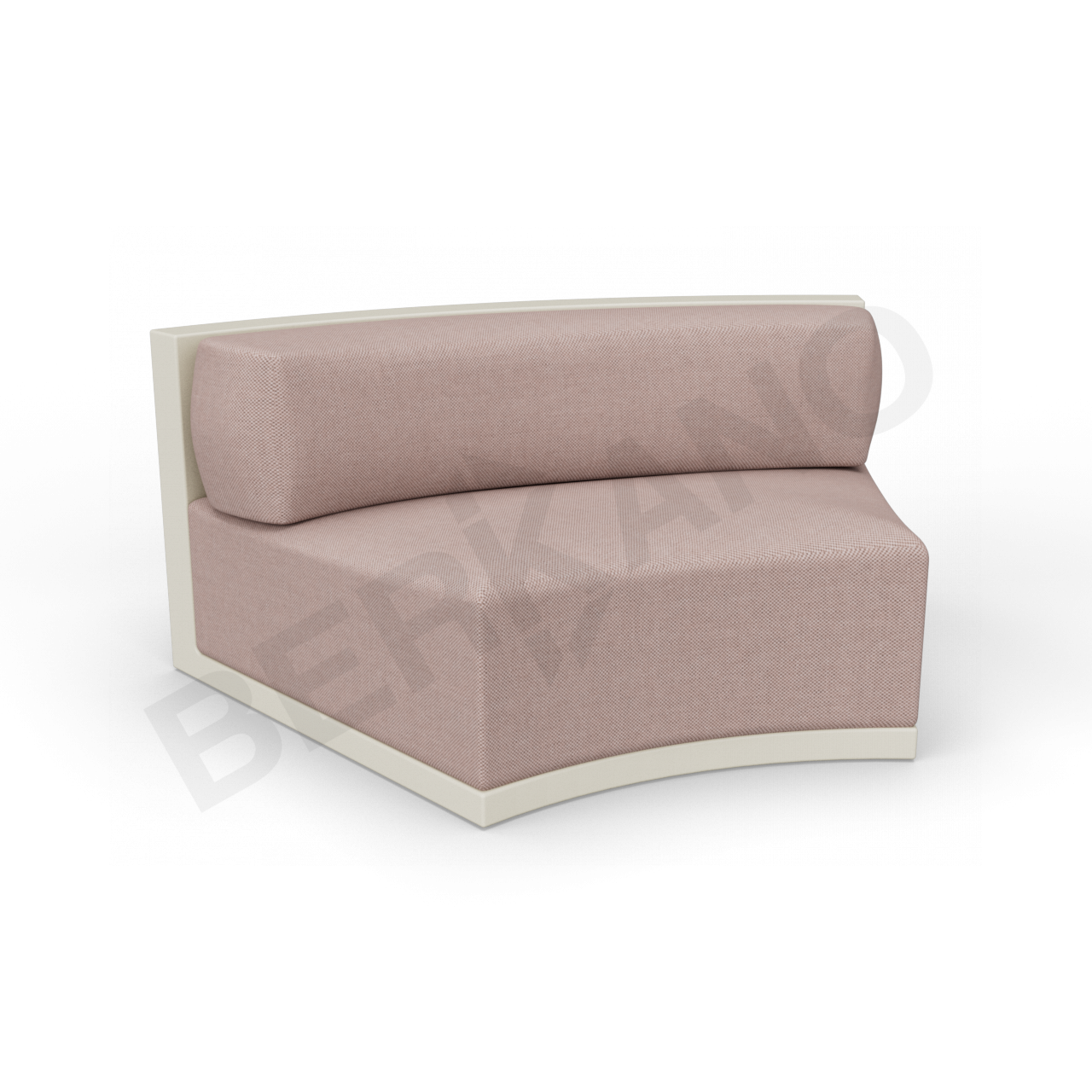 Диван полукруглый Fame с подушкой бежевого цвета / аксессуар кофейного цвета - фото 1