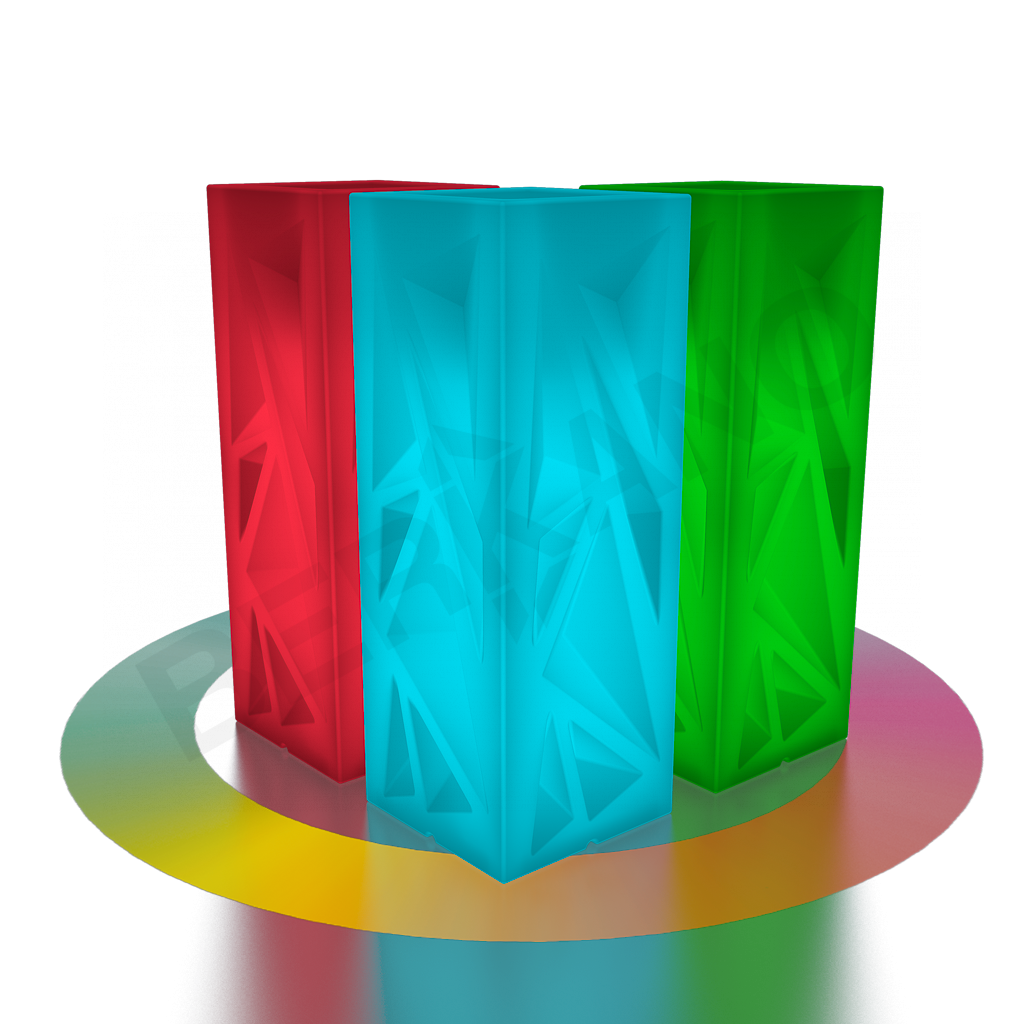 Светящееся кашпо Icelandic Vertical DB белого цвета RGB - фото 1