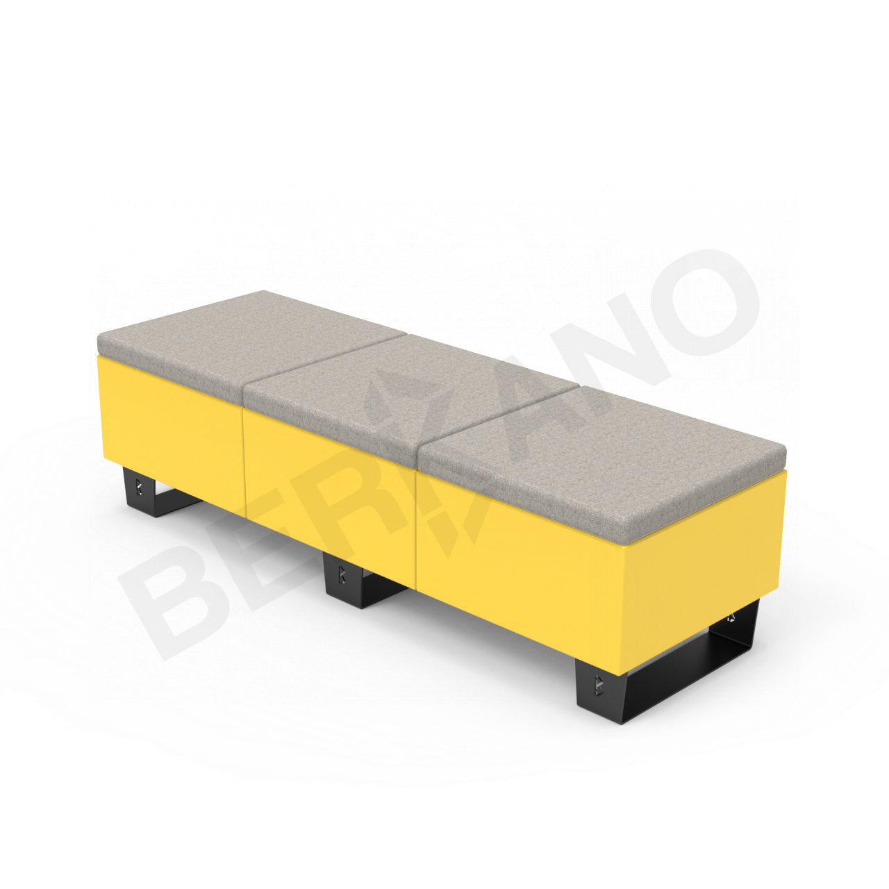 Скамейка Brick 180 Yellow / Light grey - фото 1