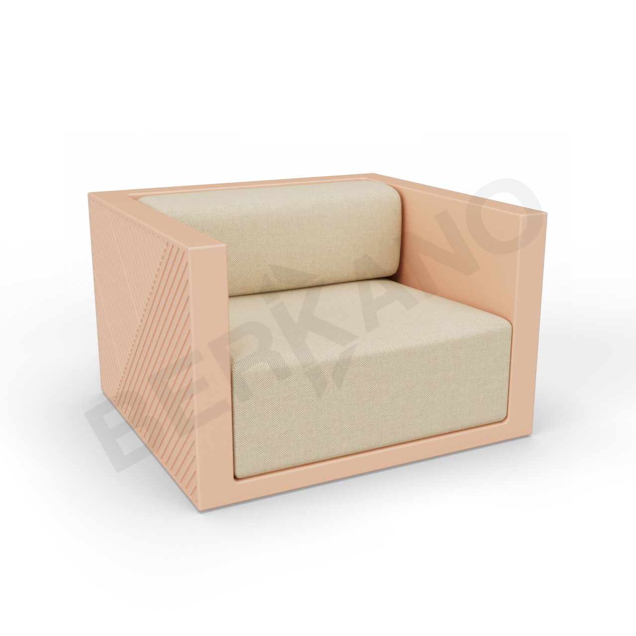 Кресло Fame с подушкой терракотового цвета / аксессуар бежевого цвета - фото 1