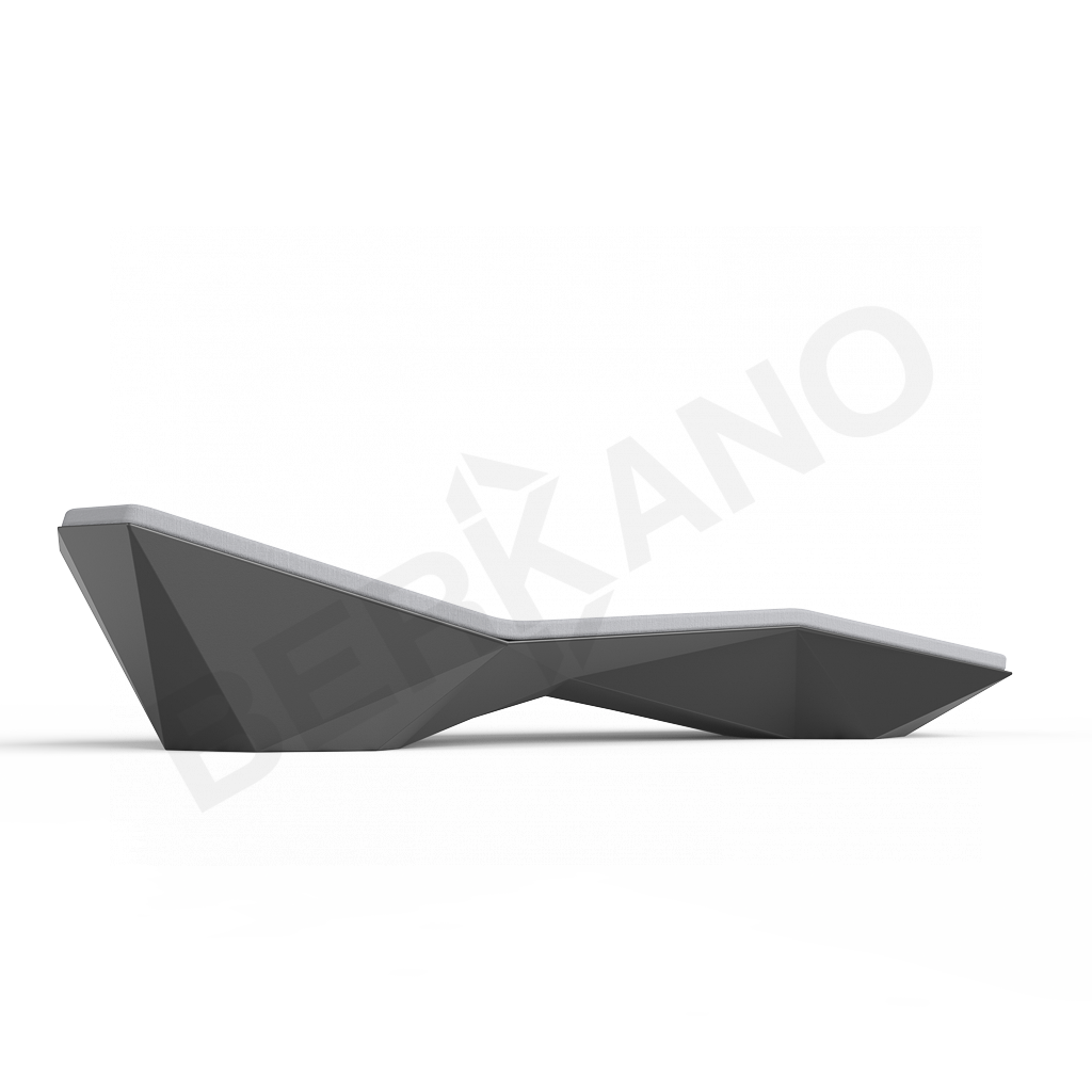 Шезлонг Quaro с подушками черного цвета / аксессуар серого цвета - фото 2