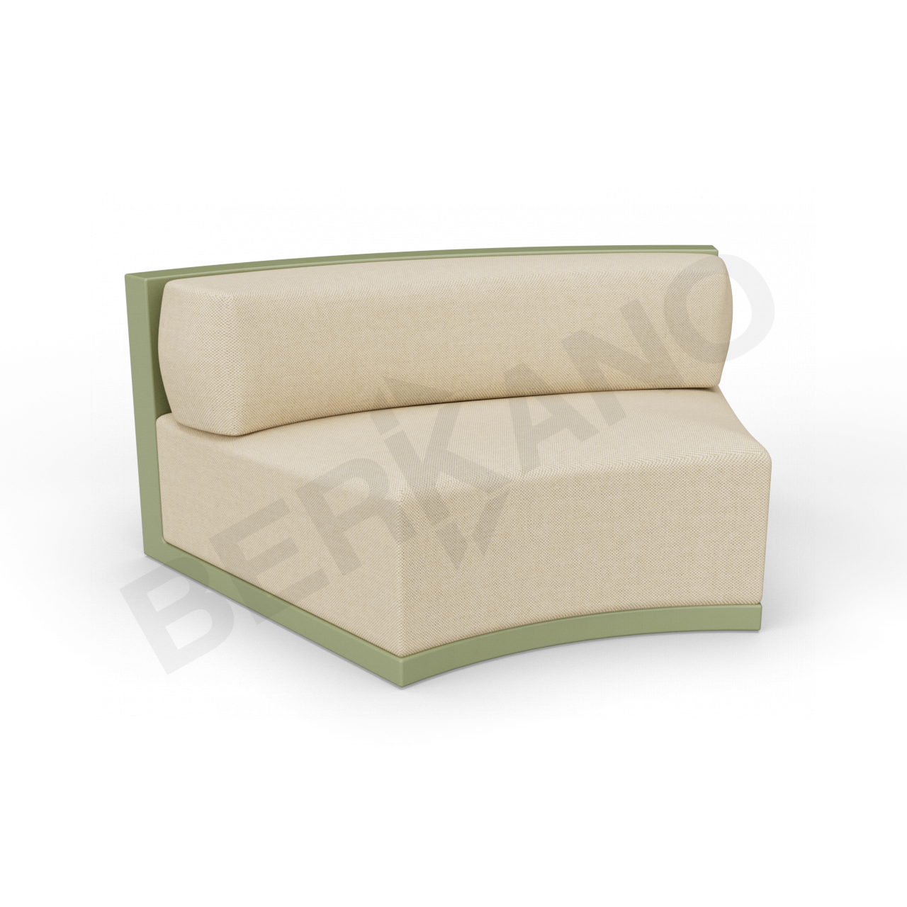 Диван полукруглый Fame с подушкой темно-зеленого цвета / аксессуар бежевого цвета - фото 1