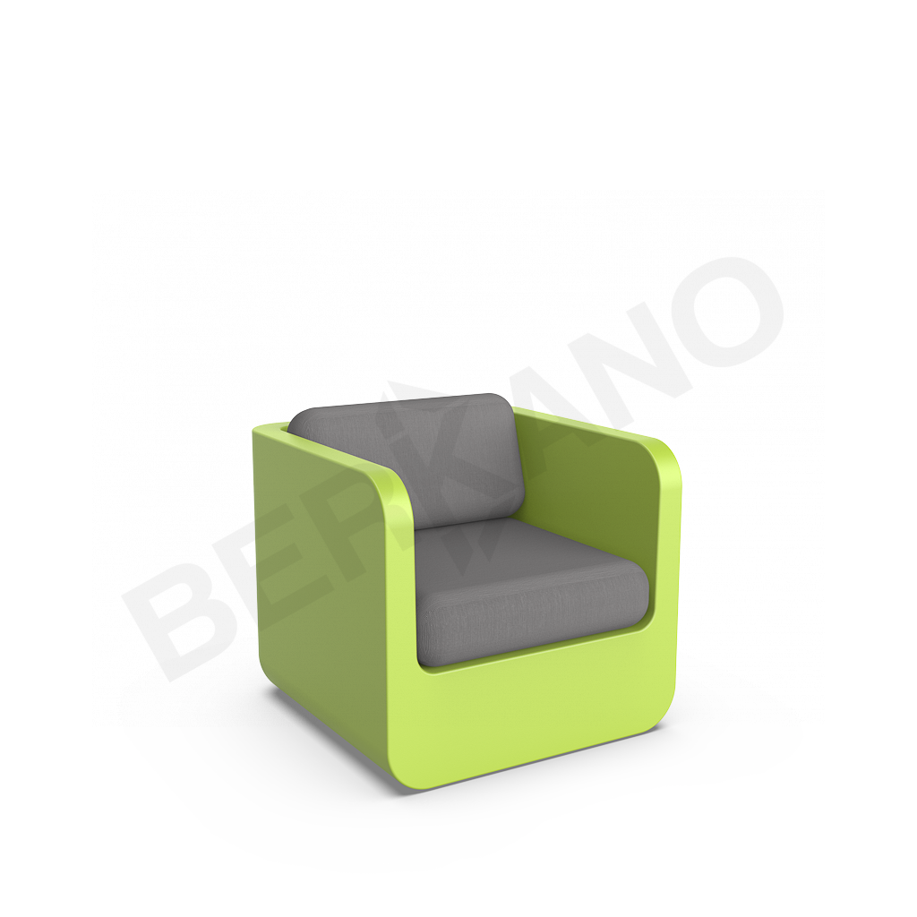 Кресло Grace с подушками зеленого цвета / аксессуар графитового цвета - фото 1