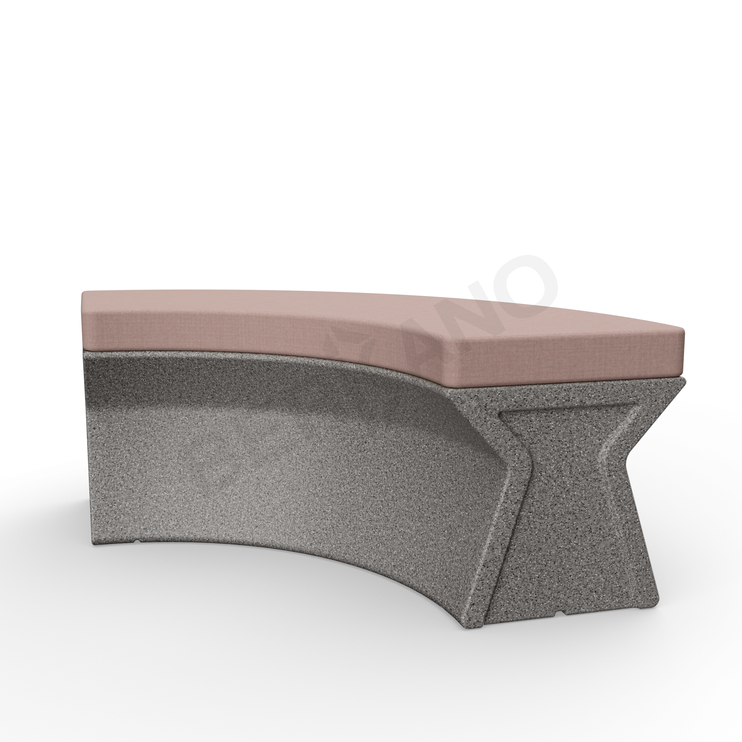 Скамейка X-seat Arc серого цвета Granite / аксессуар кофейного цвета - фото 1