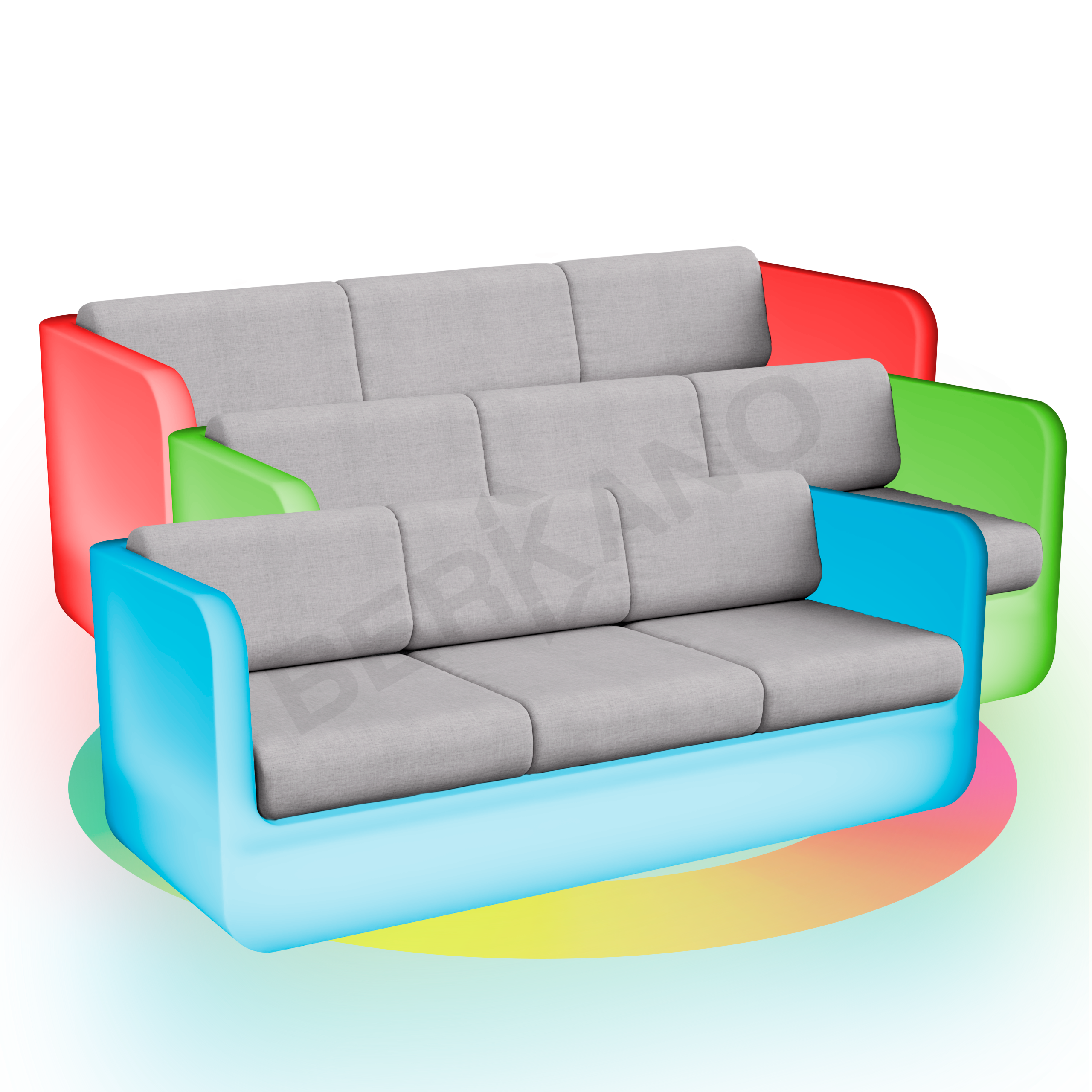 Диван Grace с подушками белого цвета RGB / аксессуар серого цвета - фото 1