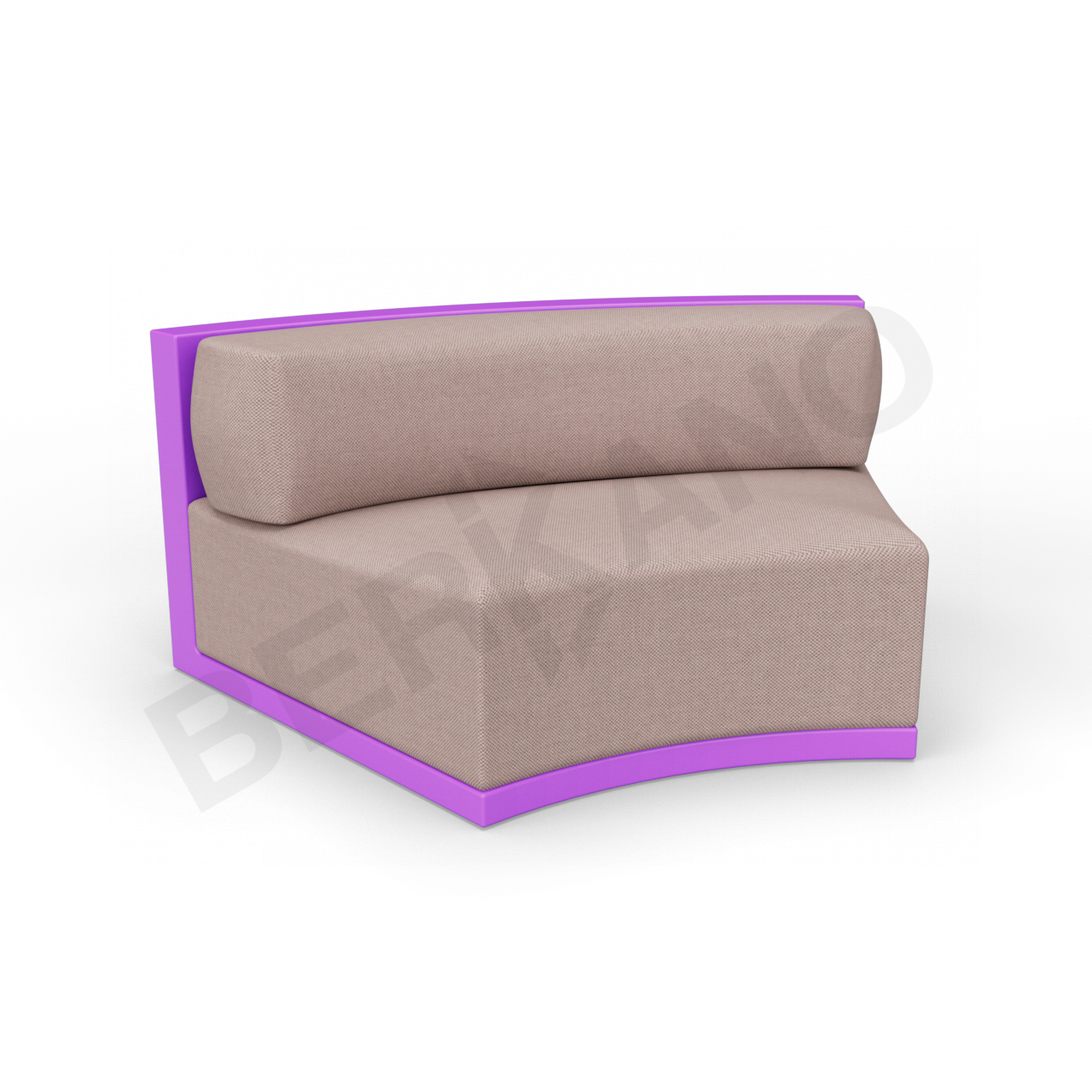 Диван полукруглый Fame с подушкой сиреневого цвета / аксессуар кофейного цвета - фото 1