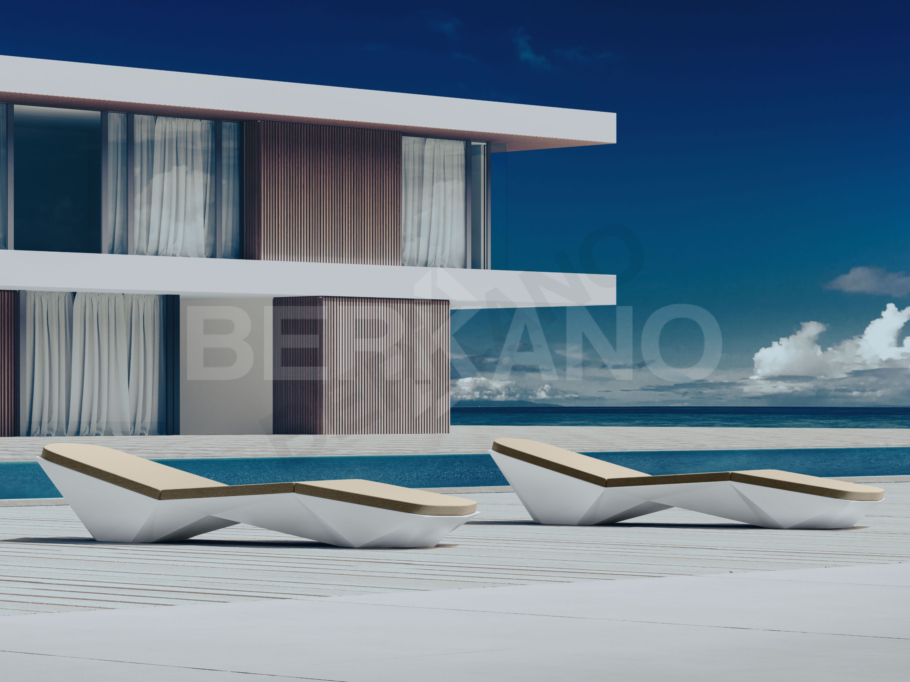 Шезлонг Quaro без подушек белого цвета Granite - фото 4