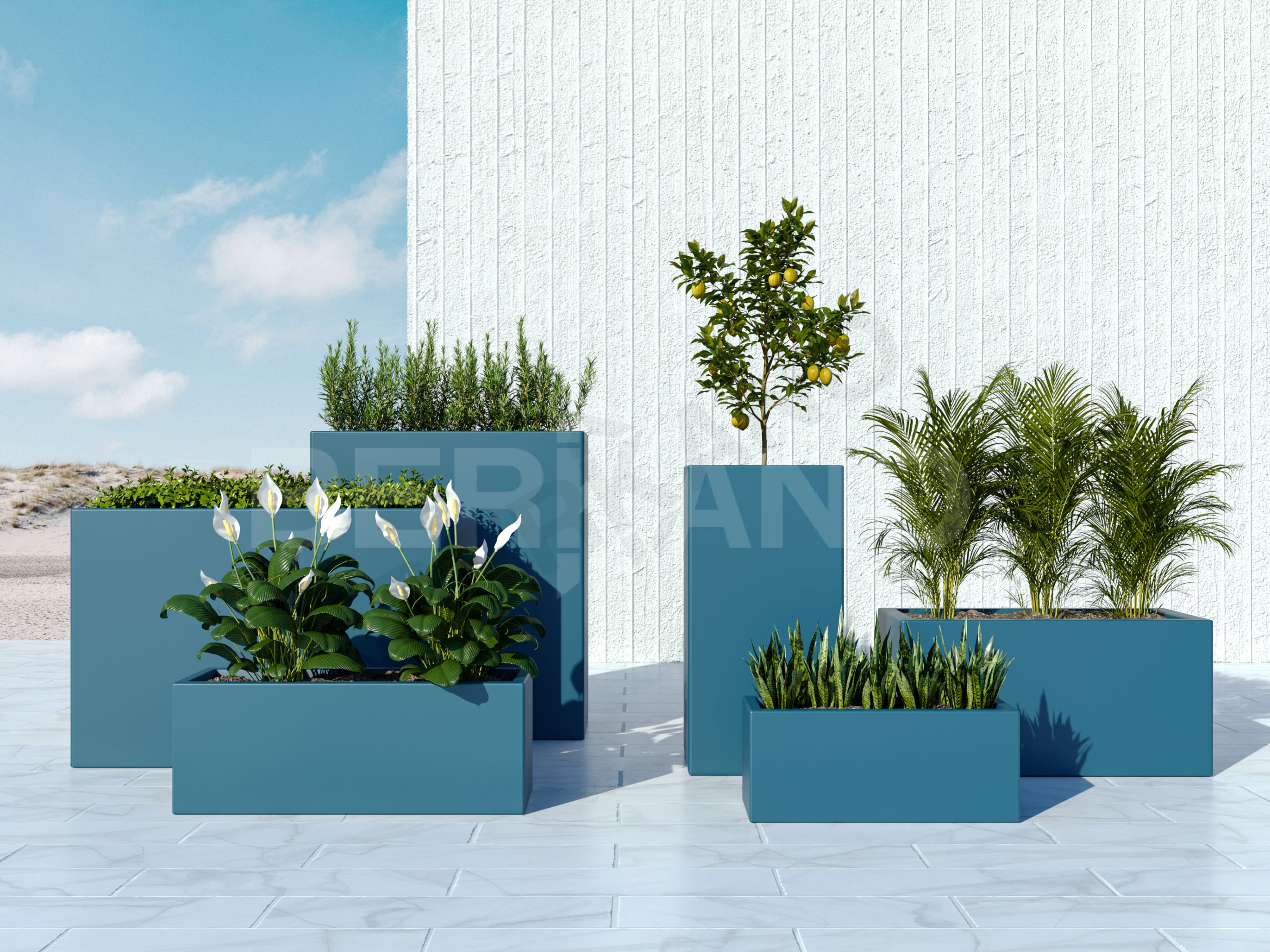 Светящееся кашпо Cubric 40*80 DB белого цвета  - фото 2