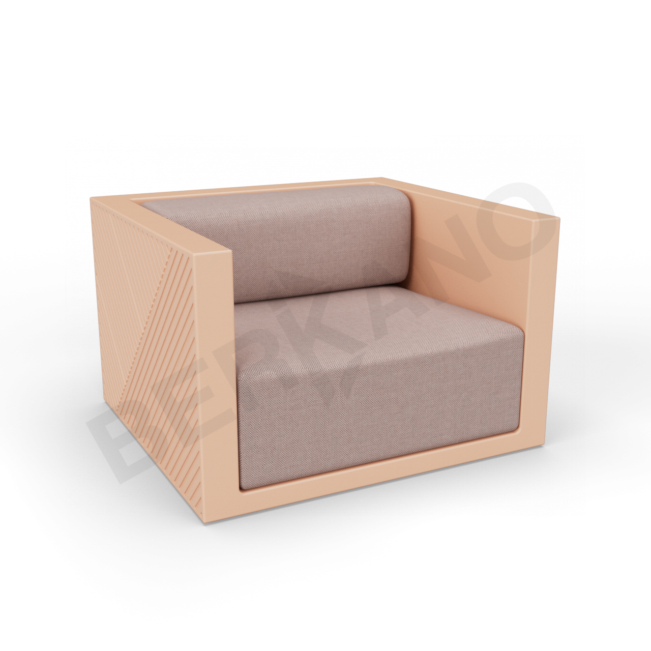 Кресло Fame с подушкой терракотового цвета / аксессуар кофейного цвета - фото 1