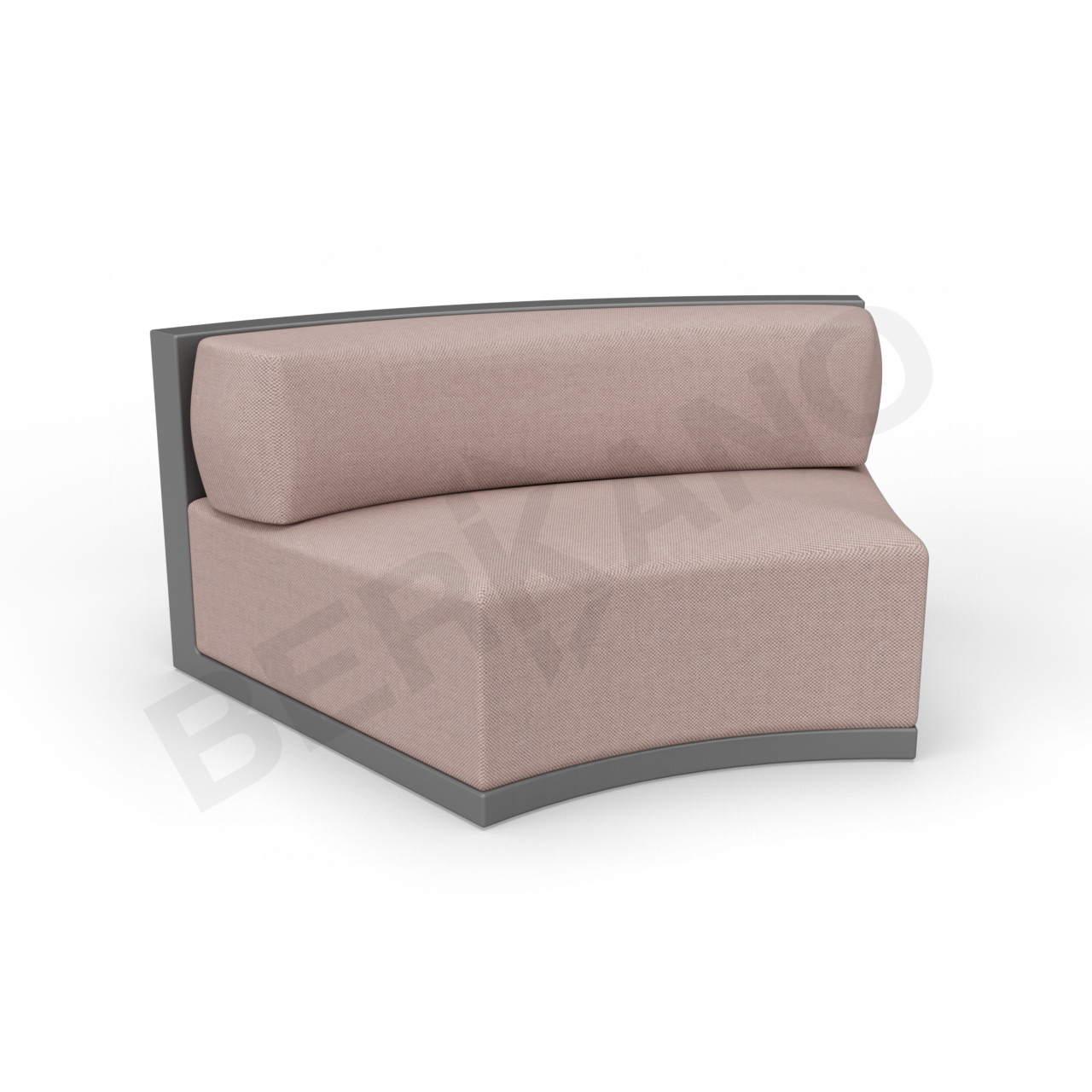 Диван полукруглый Fame с подушкой черного цвета / аксессуар кофейного цвета - фото 1