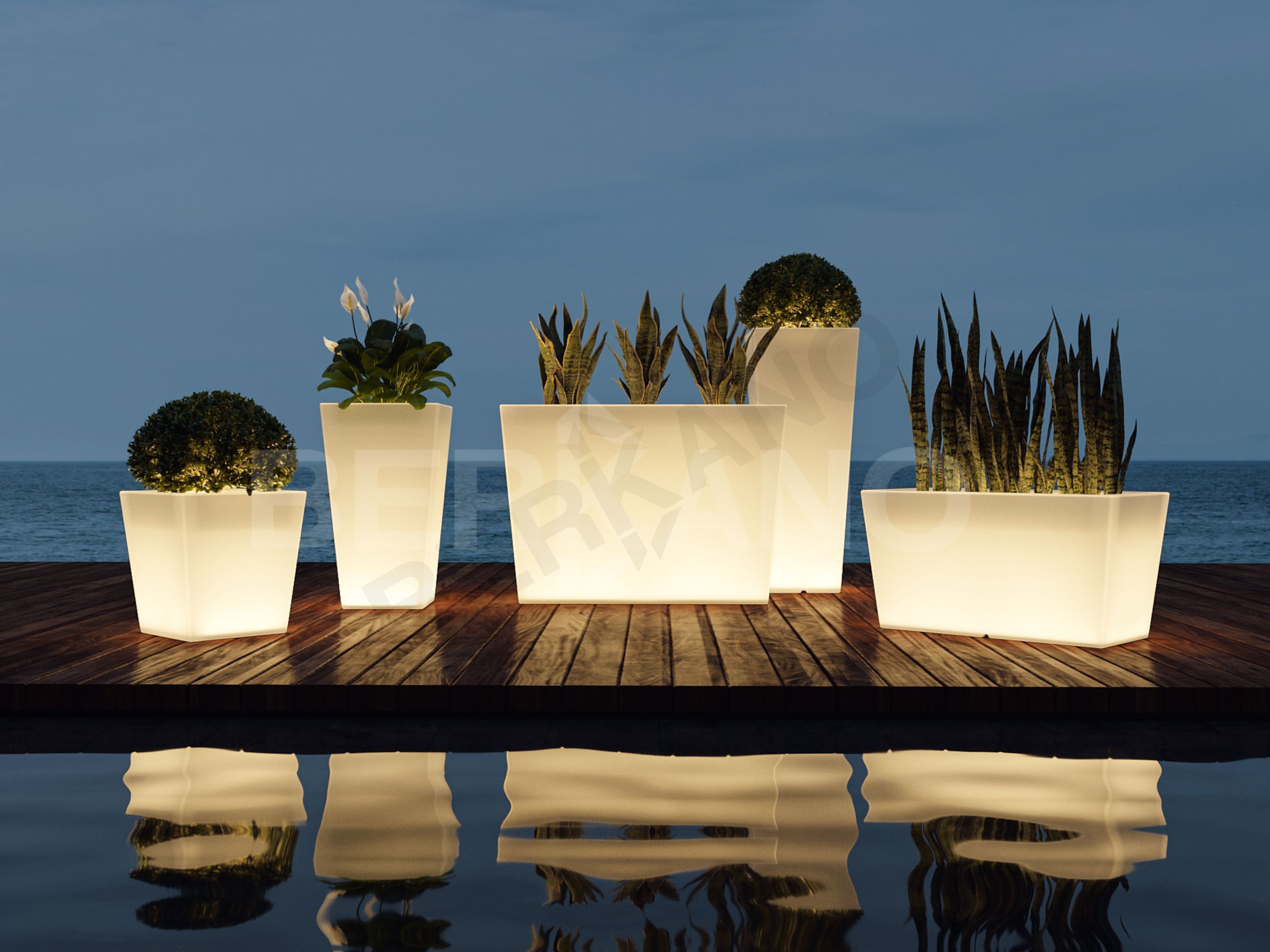 Кашпо Trapezio 42V DB белого цвета - фото 2