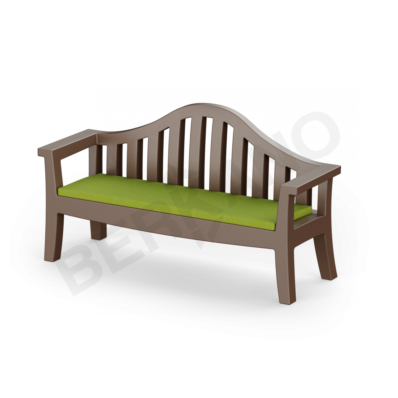 Скамейка Province коричневого цвета / аксессуар зеленого цвета - фото 1