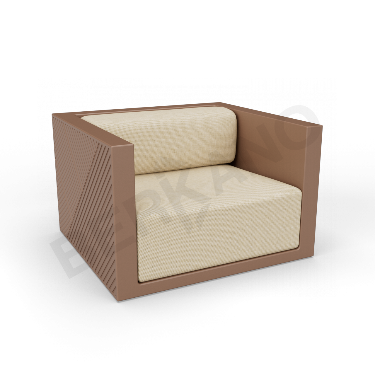 Кресло Fame с подушкой коричневого цвета / аксессуар бежевого цвета - фото 1