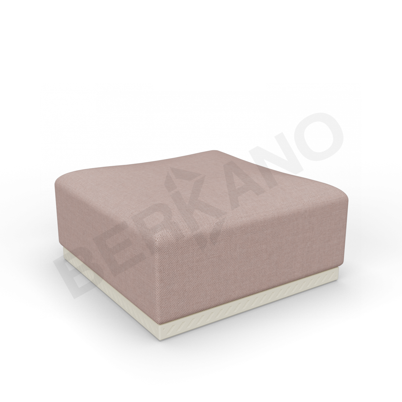 Пуф Fame с подушкой бежевого цвета / аксессуар кофейного цвета - фото 1