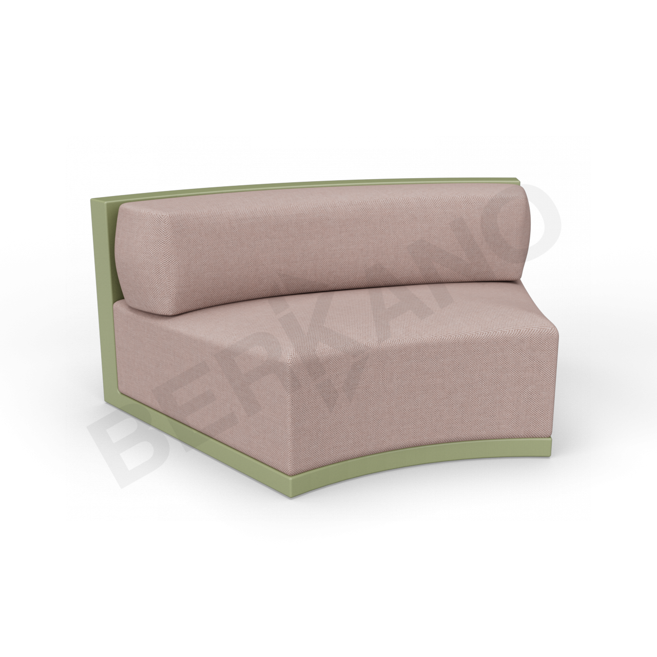 Диван полукруглый Fame с подушкой темно-зеленого цвета / аксессуар кофейного цвета - фото 1