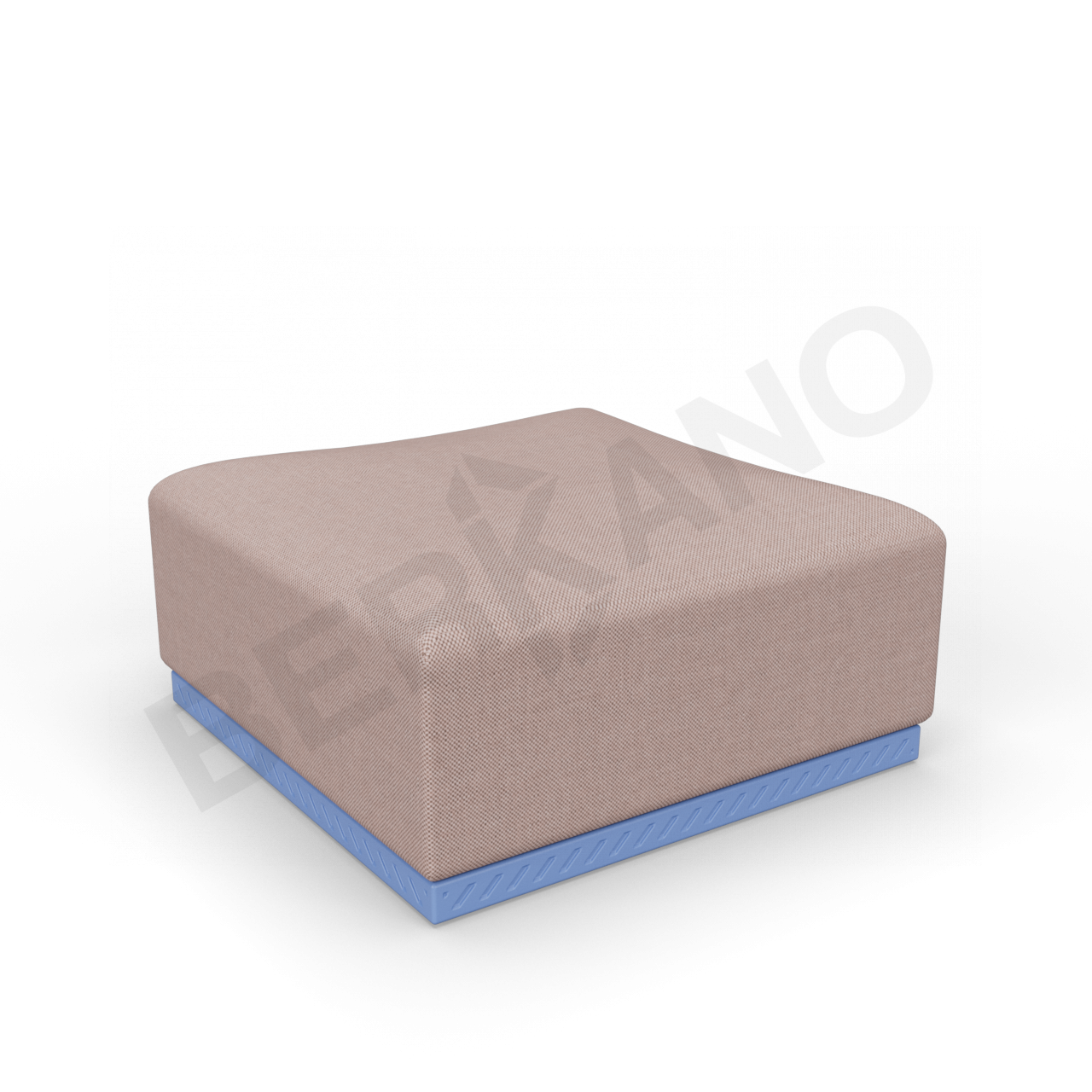 Пуф Fame с подушкой синего цвета / аксессуар кофейного цвета - фото 1