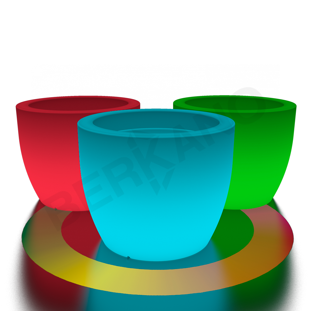 Светящееся кашпо Tigel 50 DB белого цвета RGB ACC подсветка перезаряжаемая - фото 1