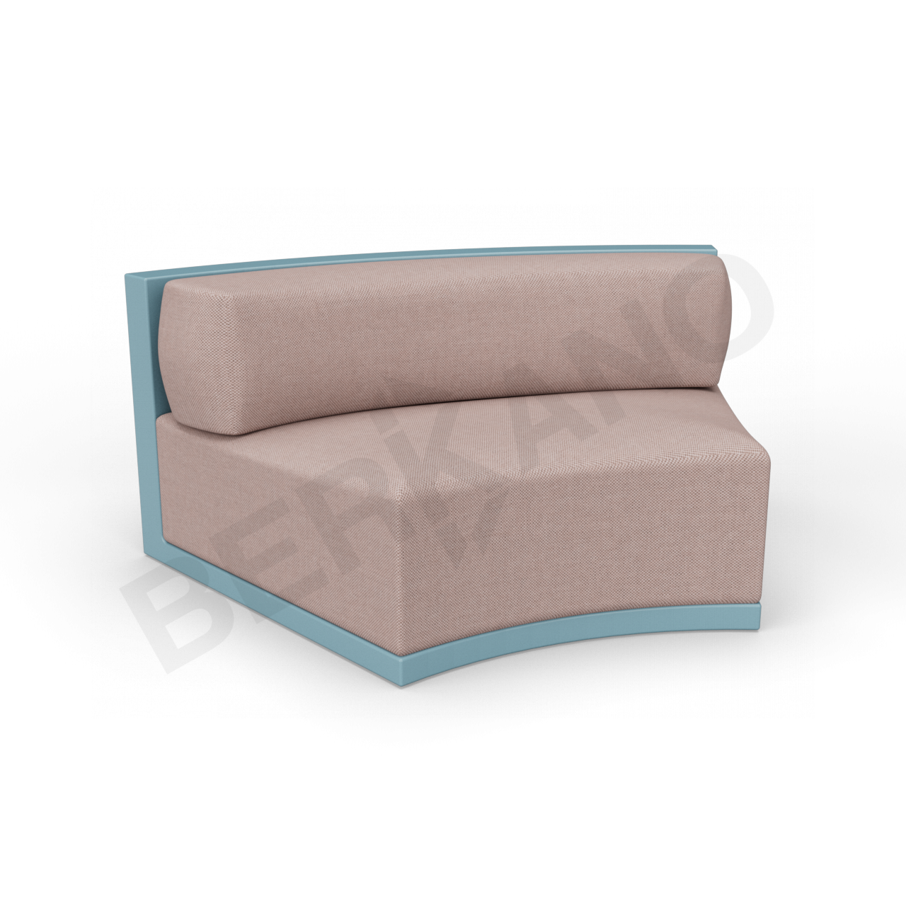 Диван полукруглый Fame с подушкой бирюзового цвета / аксессуар кофейного цвета - фото 1