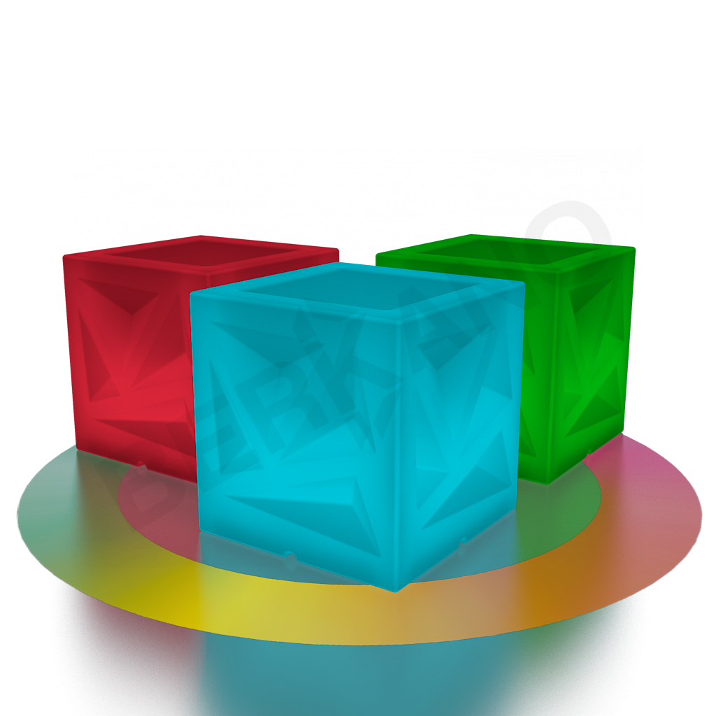 Светящееся кашпо Icelandic Cube DB белого цвета RGB - фото 1