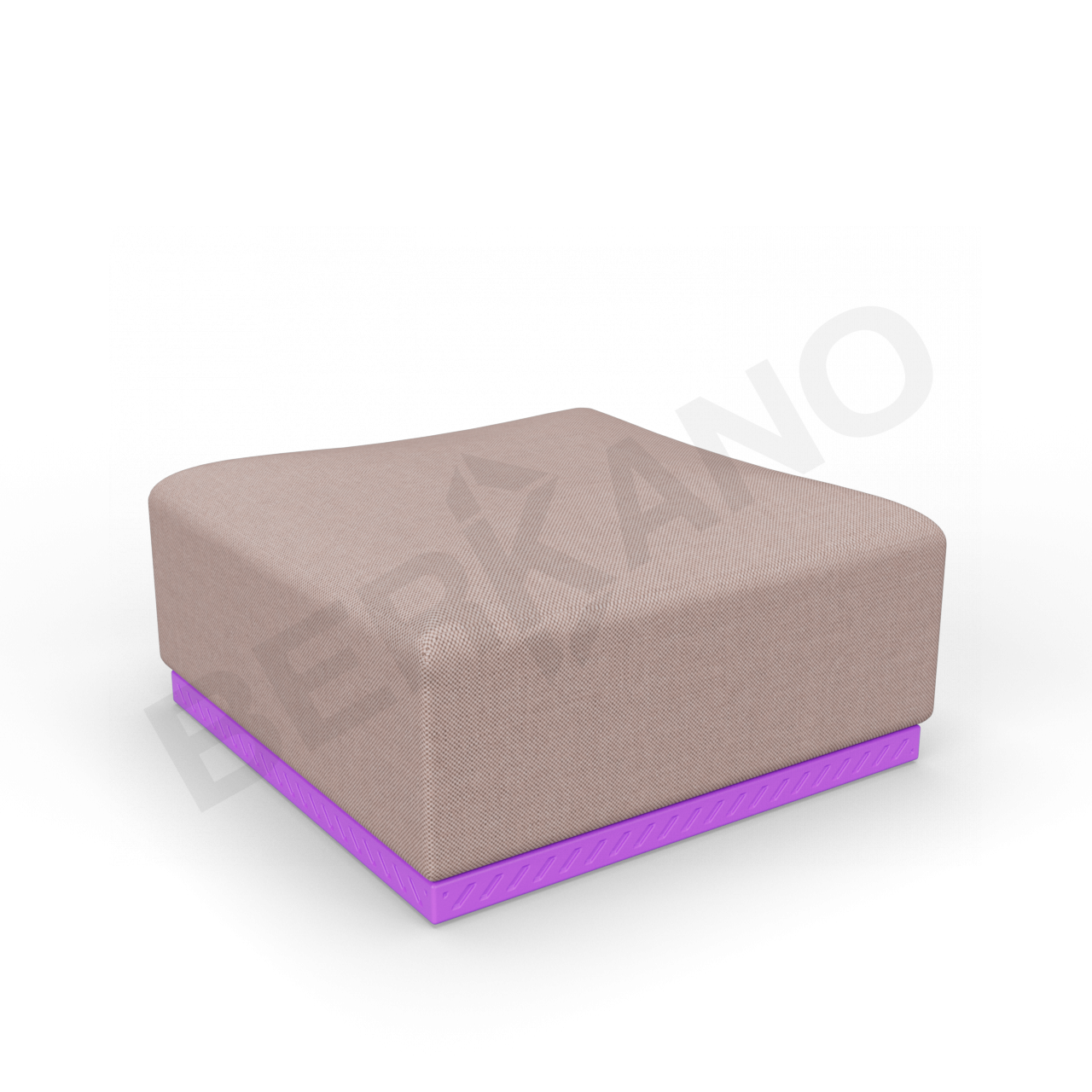 Пуф Fame с подушкой сиреневого цвета / аксессуар кофейного цвета - фото 1