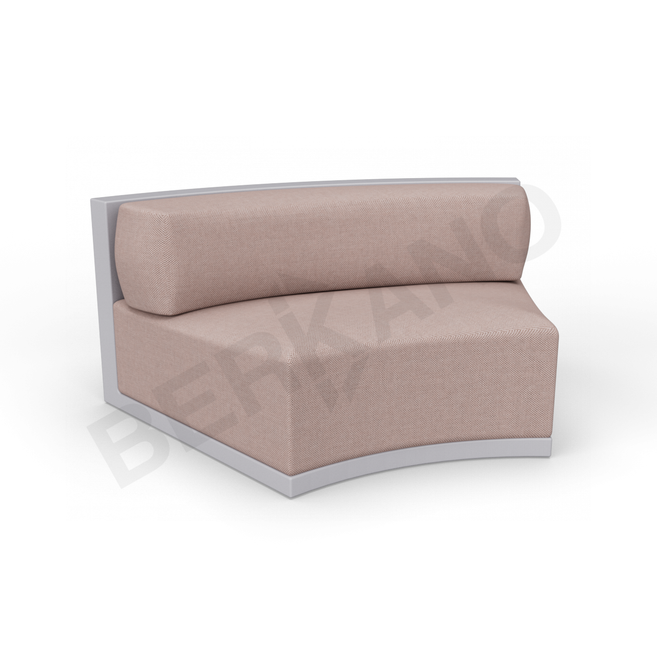 Диван полукруглый Fame с подушкой серого цвета / аксессуар кофейного цвета - фото 1