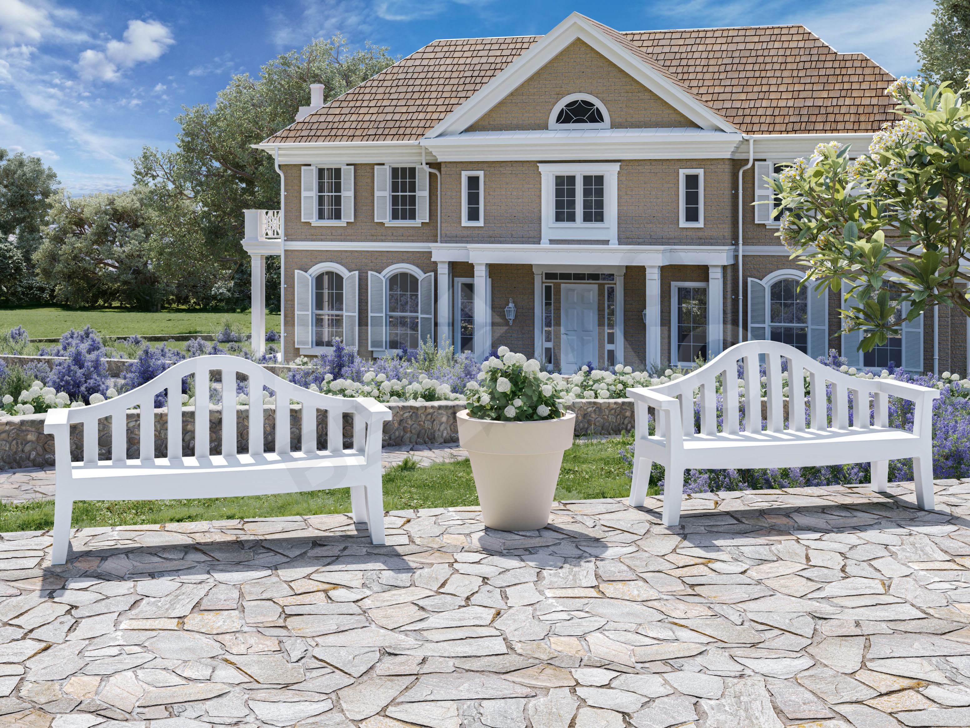 Скамейка Province темно-зеленого цвета / аксессуар кофейного цвета - фото 3