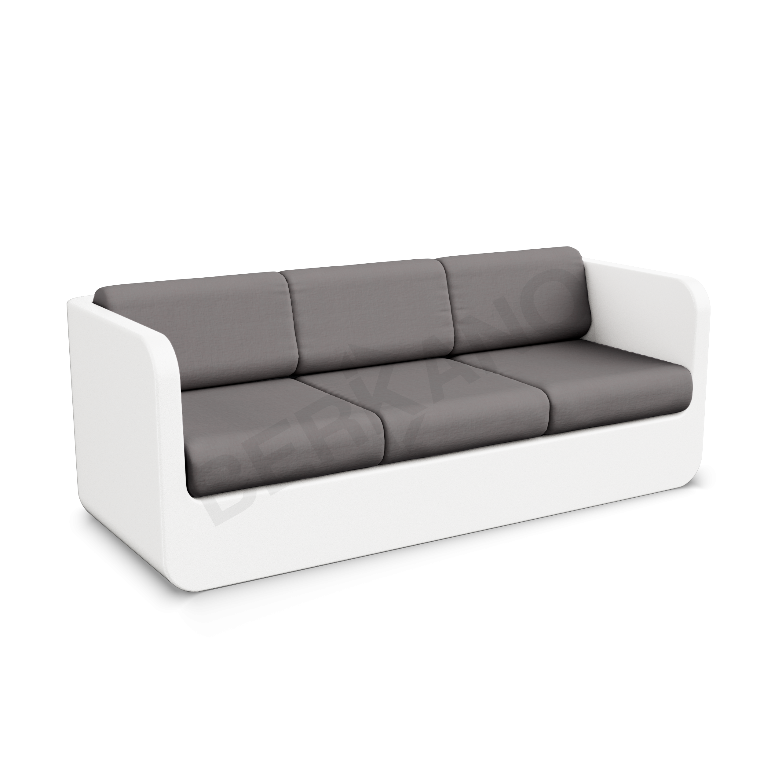 Диван Grace с подушками белого цвета / аксессуар графитового цвета - фото 1