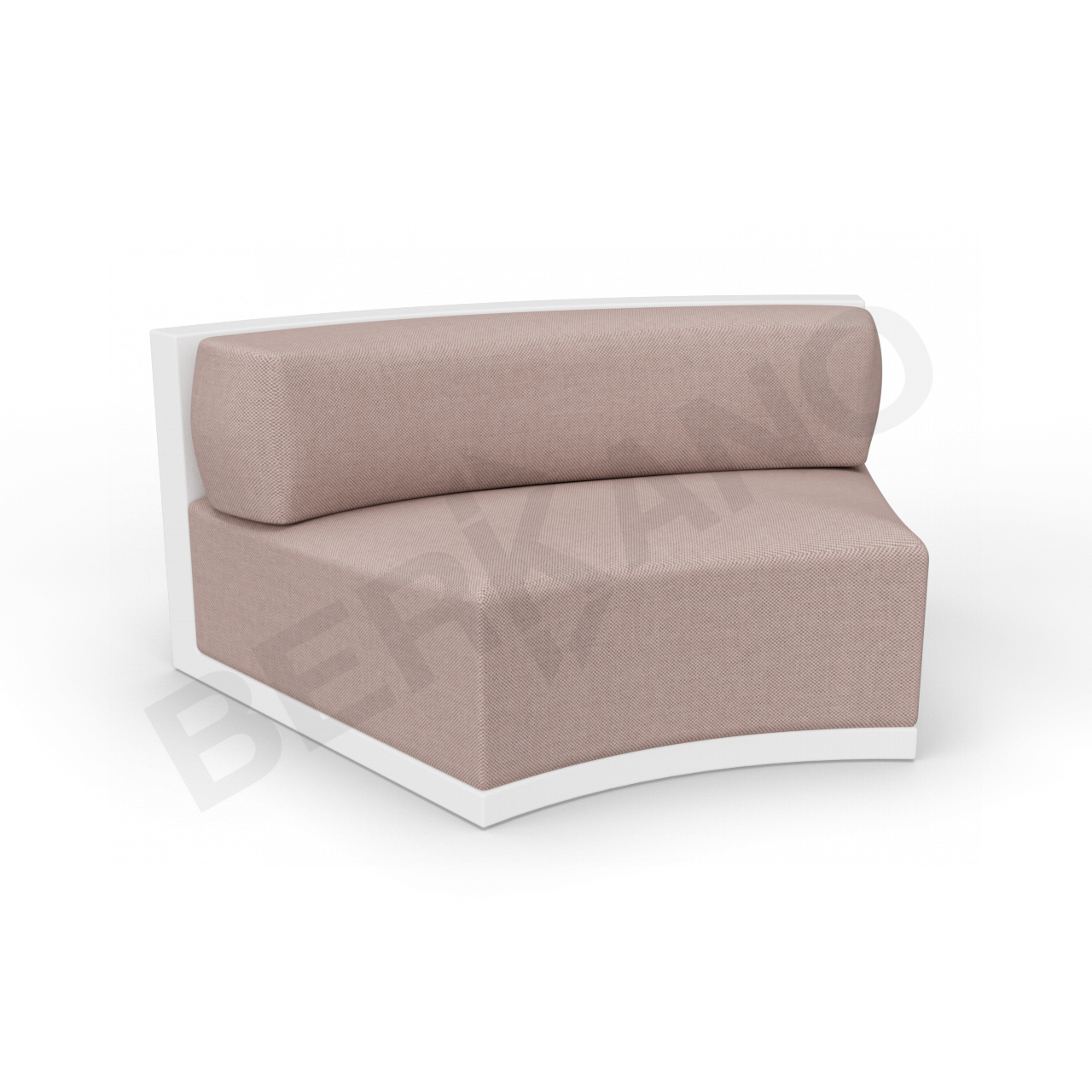 Диван полукруглый Fame с подушкой белого цвета / аксессуар кофейного цвета - фото 1