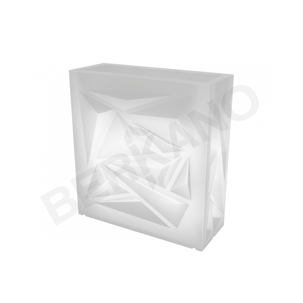 Светящееся кашпо Icelandic Square DB белого цвета  - фото 1