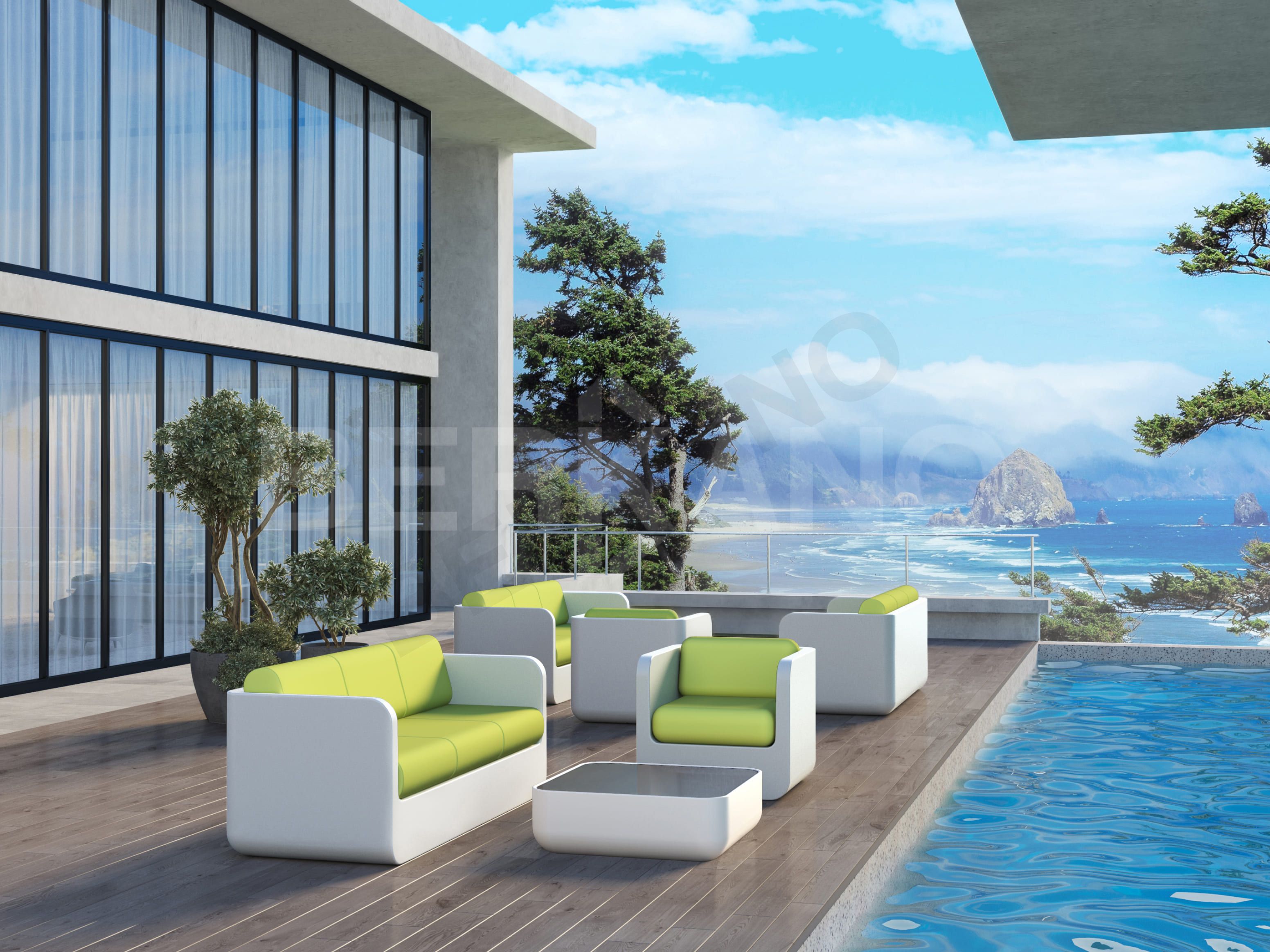 Кресло Grace с подушками зеленого цвета / аксессуар графитового цвета - фото 5