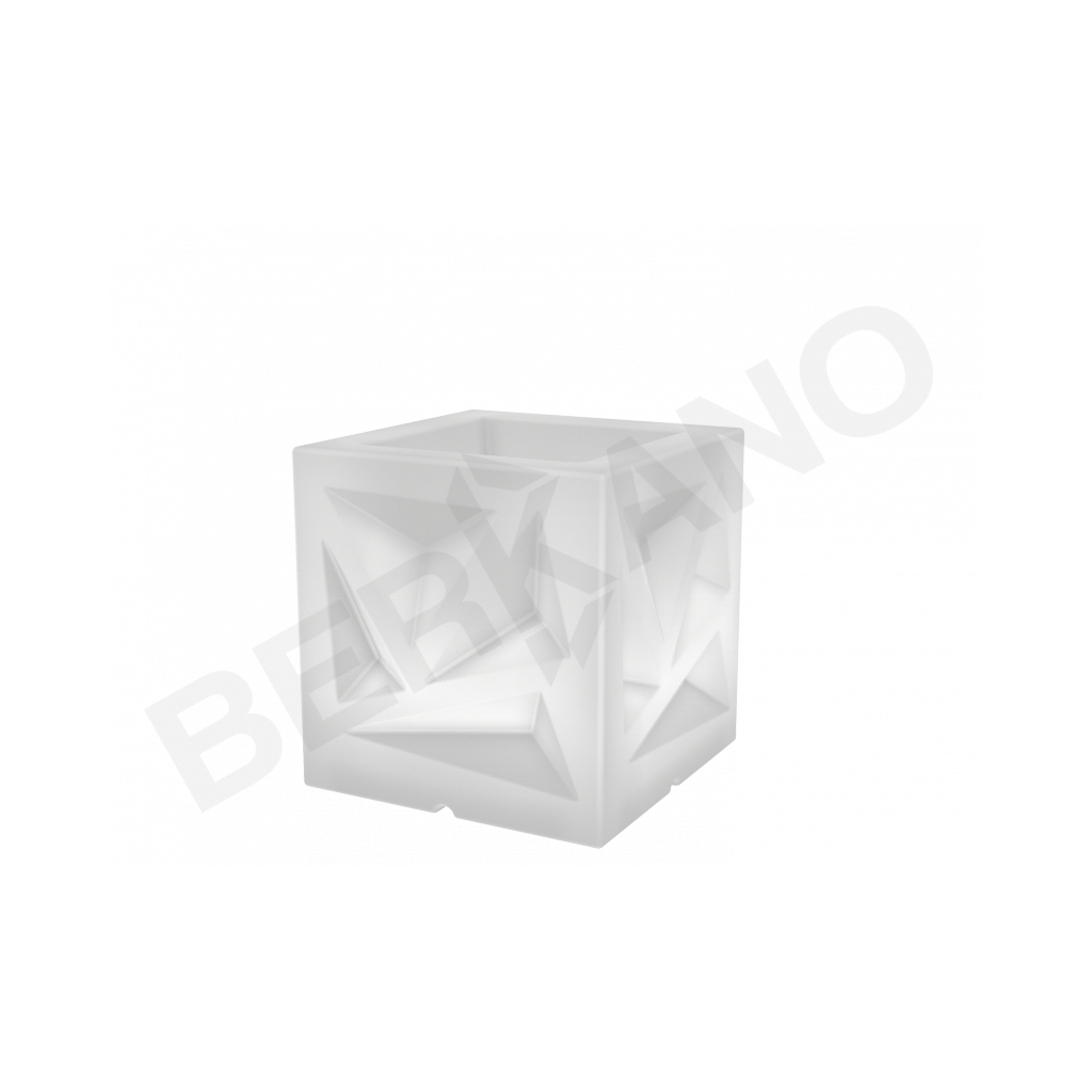 Светящееся кашпо Icelandic Cube DB белого цвета  - фото 1