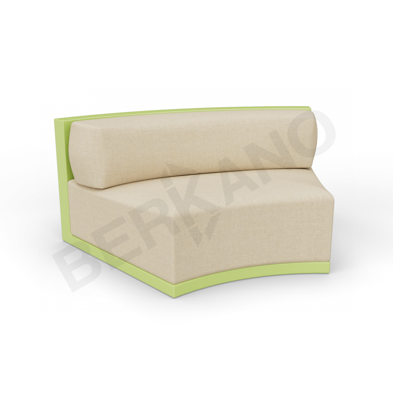 Диван полукруглый Fame с подушкой зеленого цвета / аксессуар бежевого цвета - фото 1