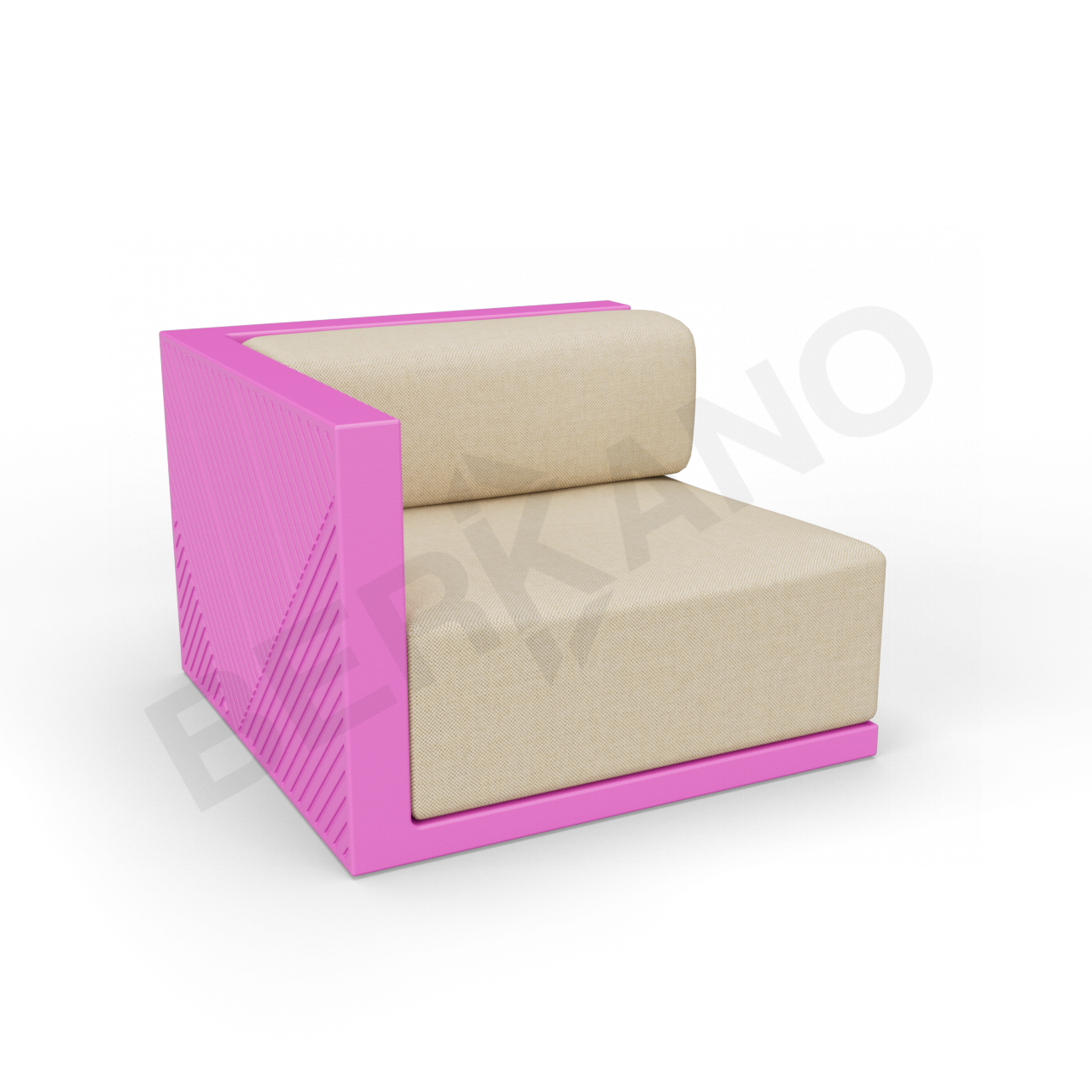 Диван угловой Fame с подушкой фиолетового цвета / аксессуар бежевого цвета - фото 1