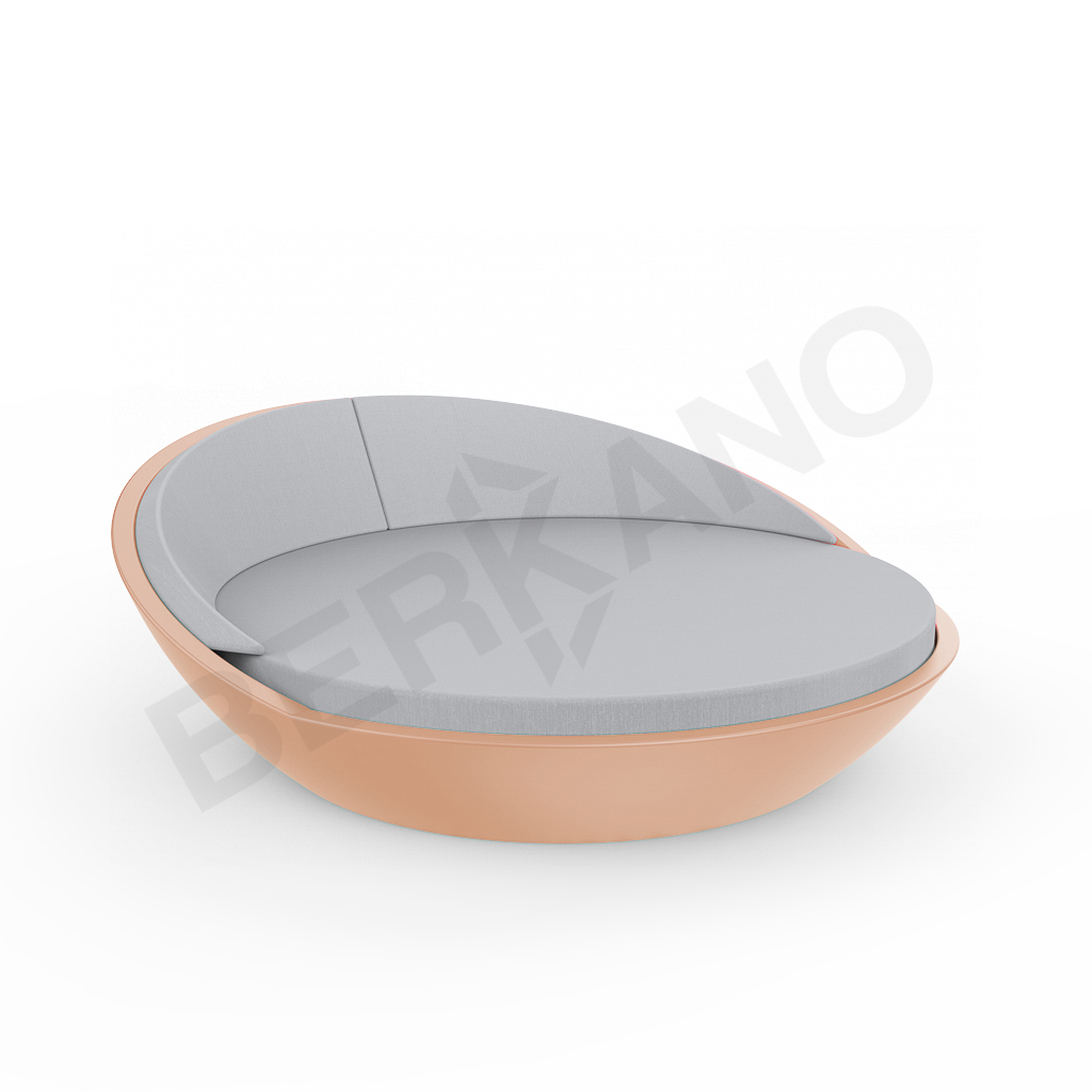 Шезлонг Riviera терракотового цвета / аксессуар серого цвета - фото 1