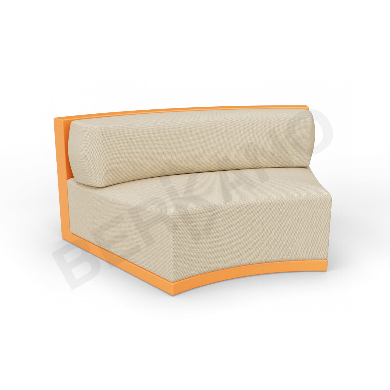 Диван полукруглый Fame с подушкой оранжевого цвета / аксессуар бежевого цвета - фото 1