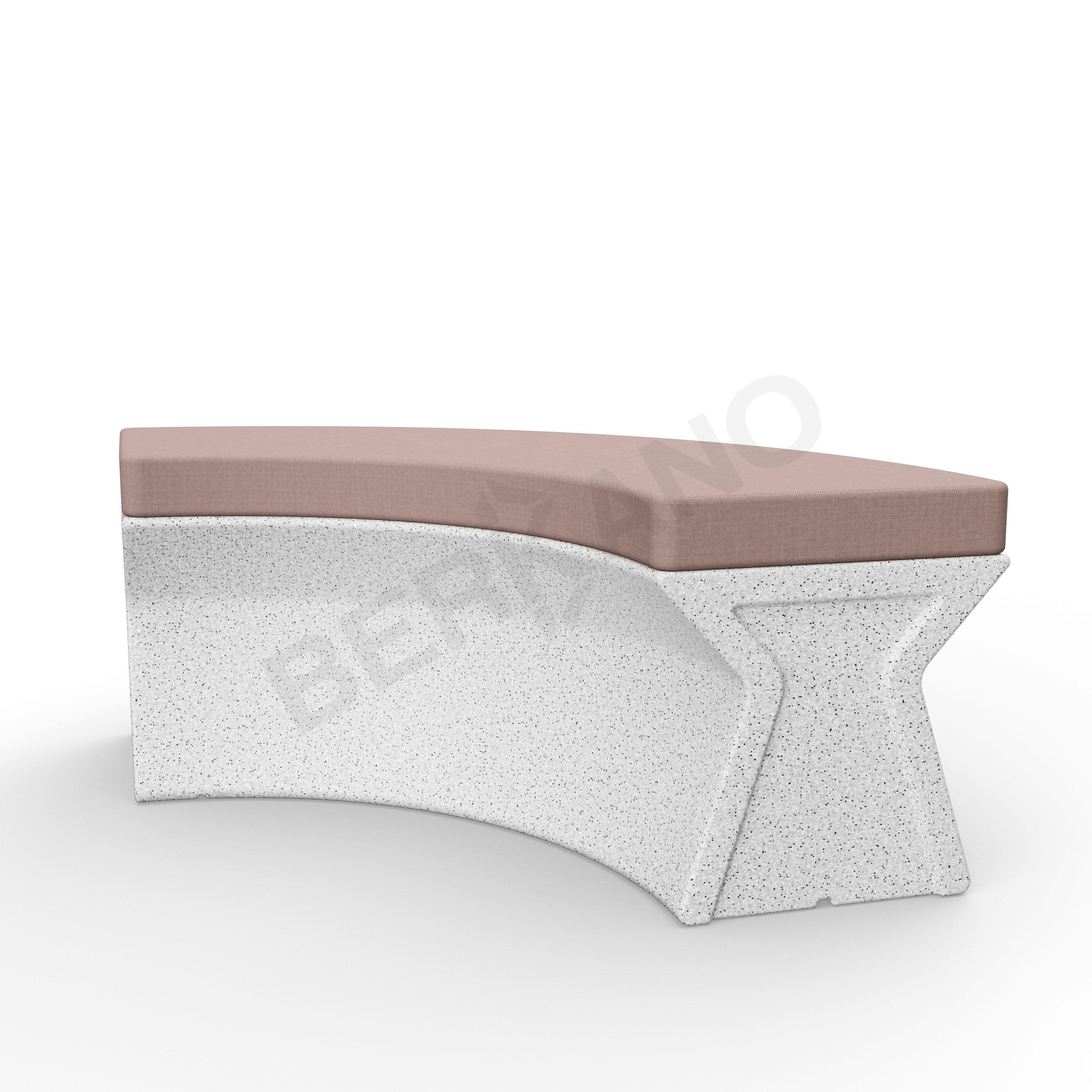 Скамейка X-seat Arc белого цвета Granite / аксессуар кофейного цвета - фото 1