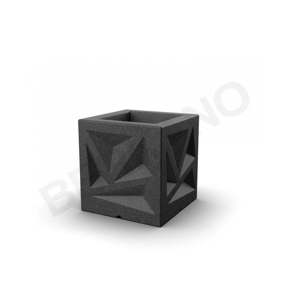 Кашпо Icelandic Cube DB цвета черный гранит - фото 1
