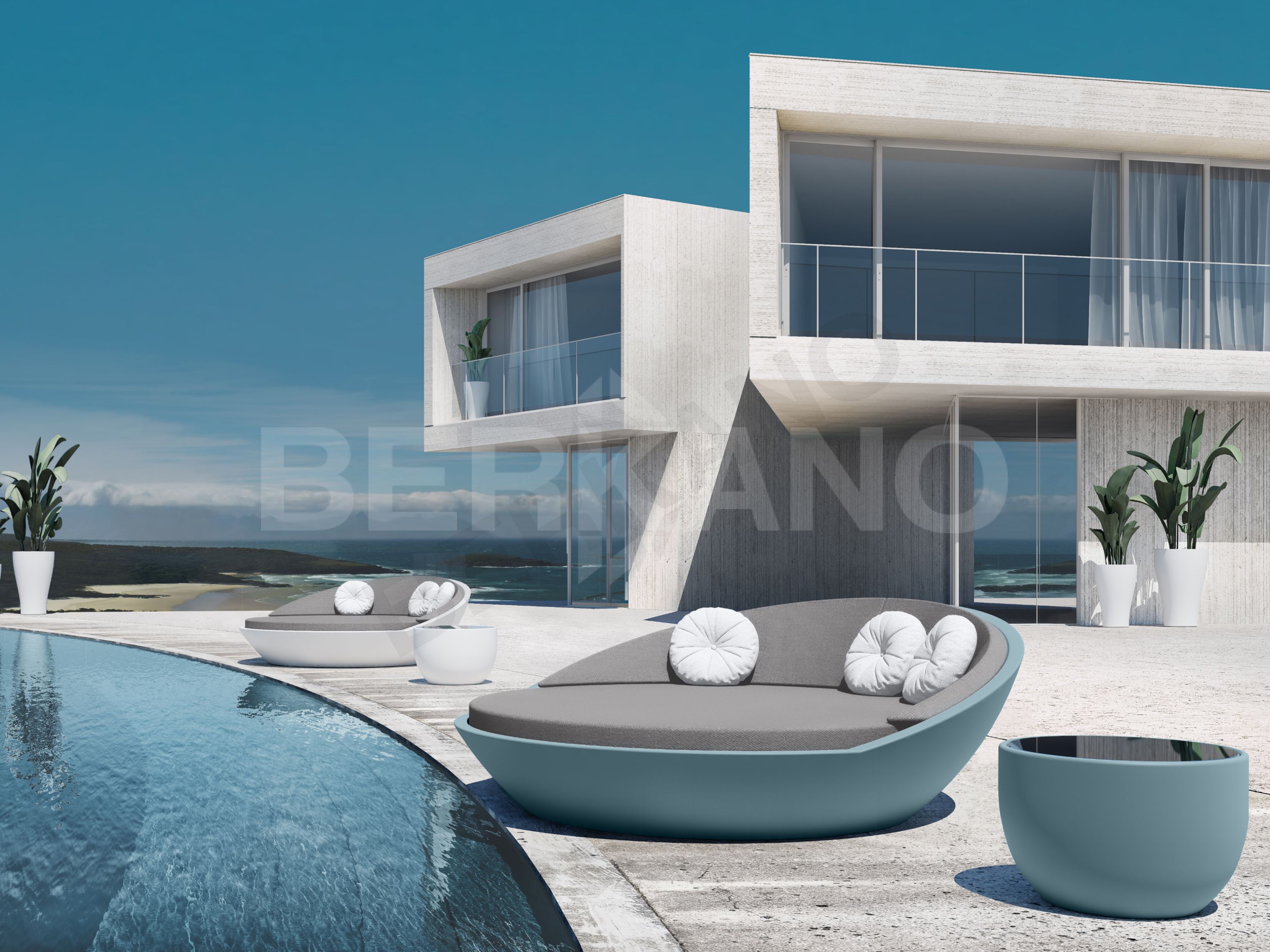 Шезлонг Riviera черного цвета / аксессуар серого цвета - фото 3