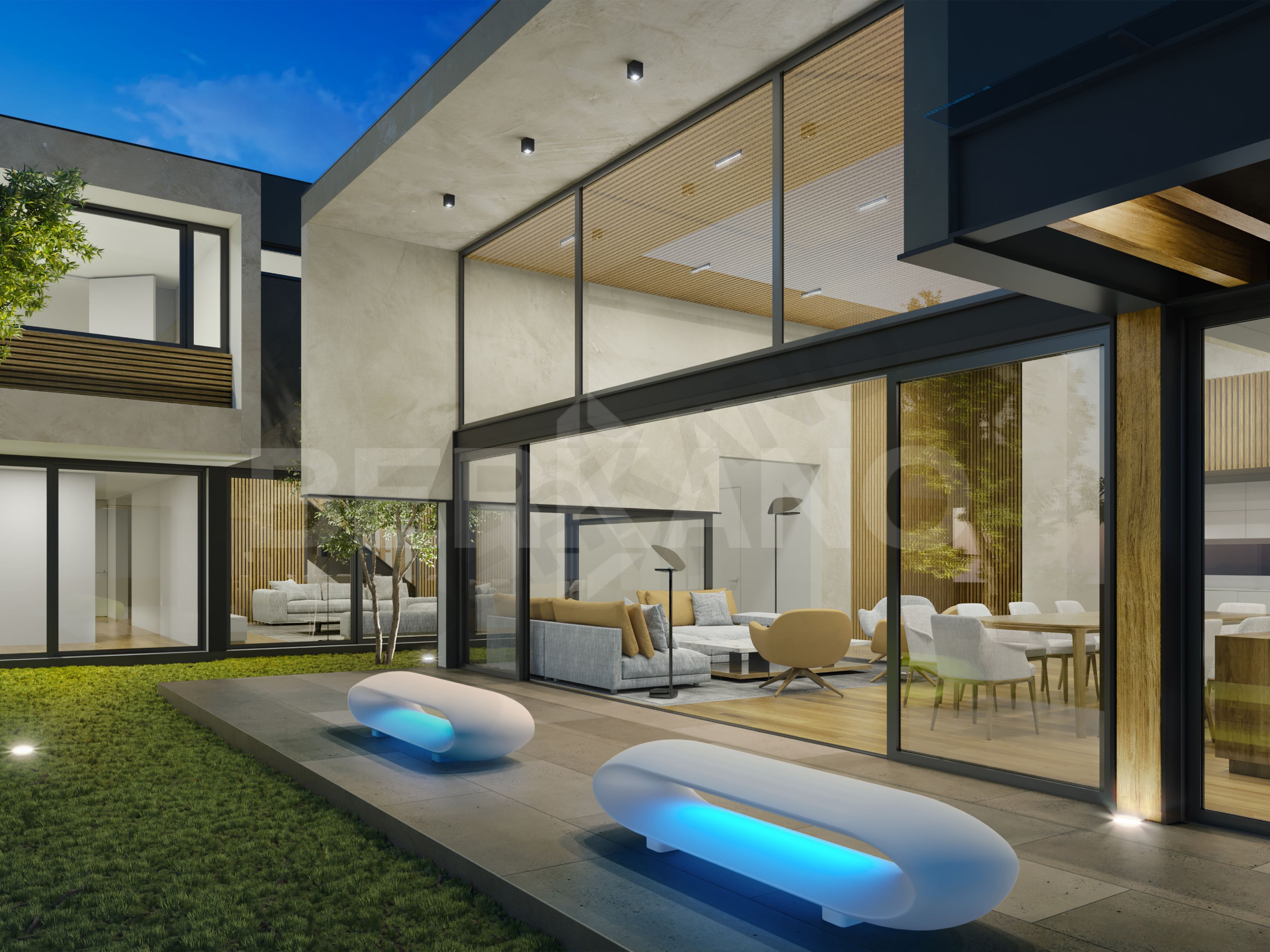 Скамейка Hoop серого цвета RGB - фото 3