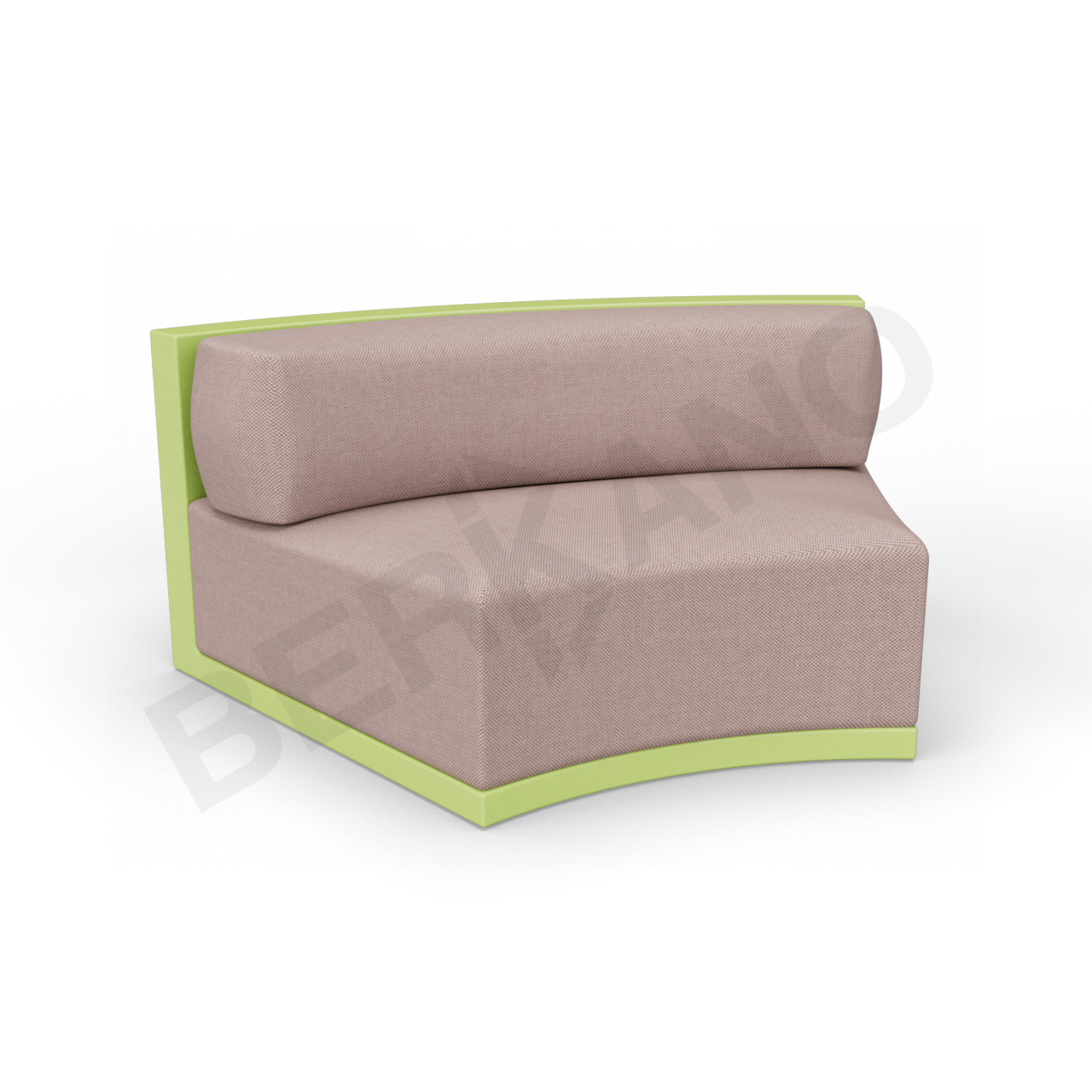 Диван полукруглый Fame с подушкой зеленого цвета / аксессуар кофейного цвета - фото 1