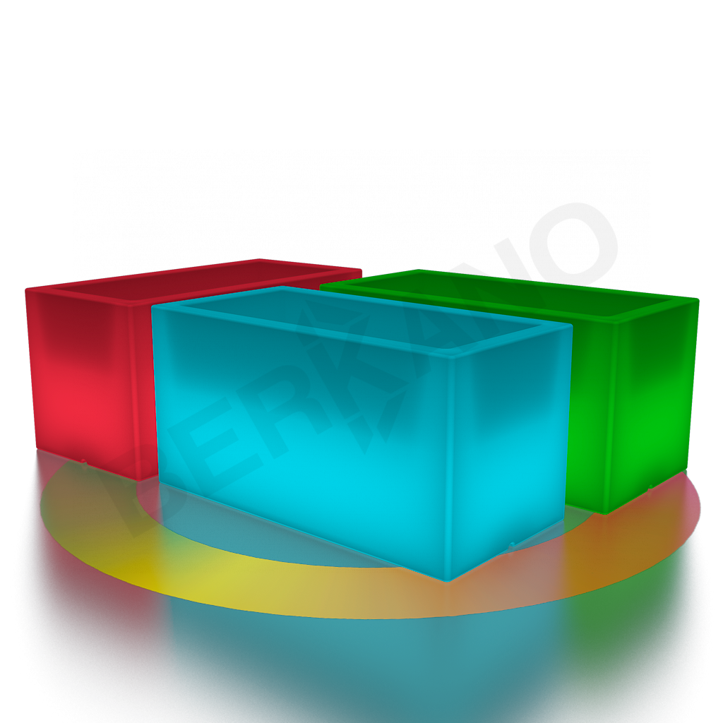 Светящееся кашпо Cubric 40*100 DB белого цвета RGB ACC подсветка перезаряжаемая - фото 1