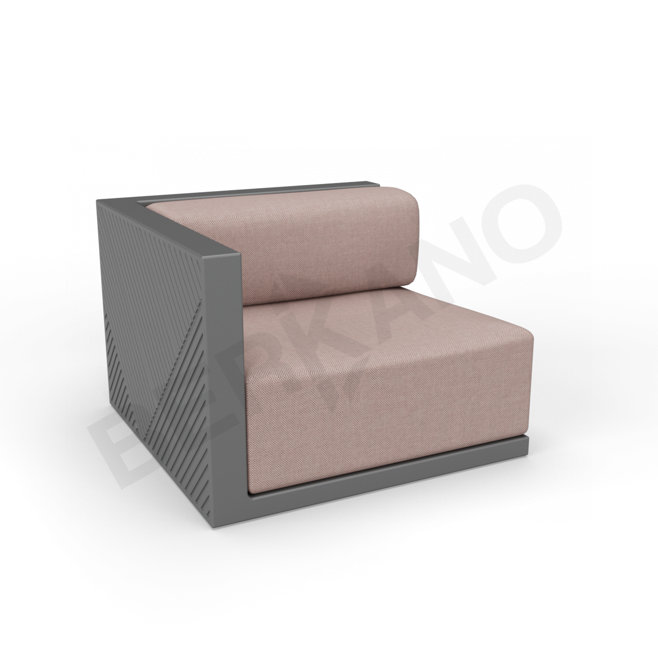 Диван угловой Fame с подушкой черного цвета / аксессуар кофейного цвета - фото 1