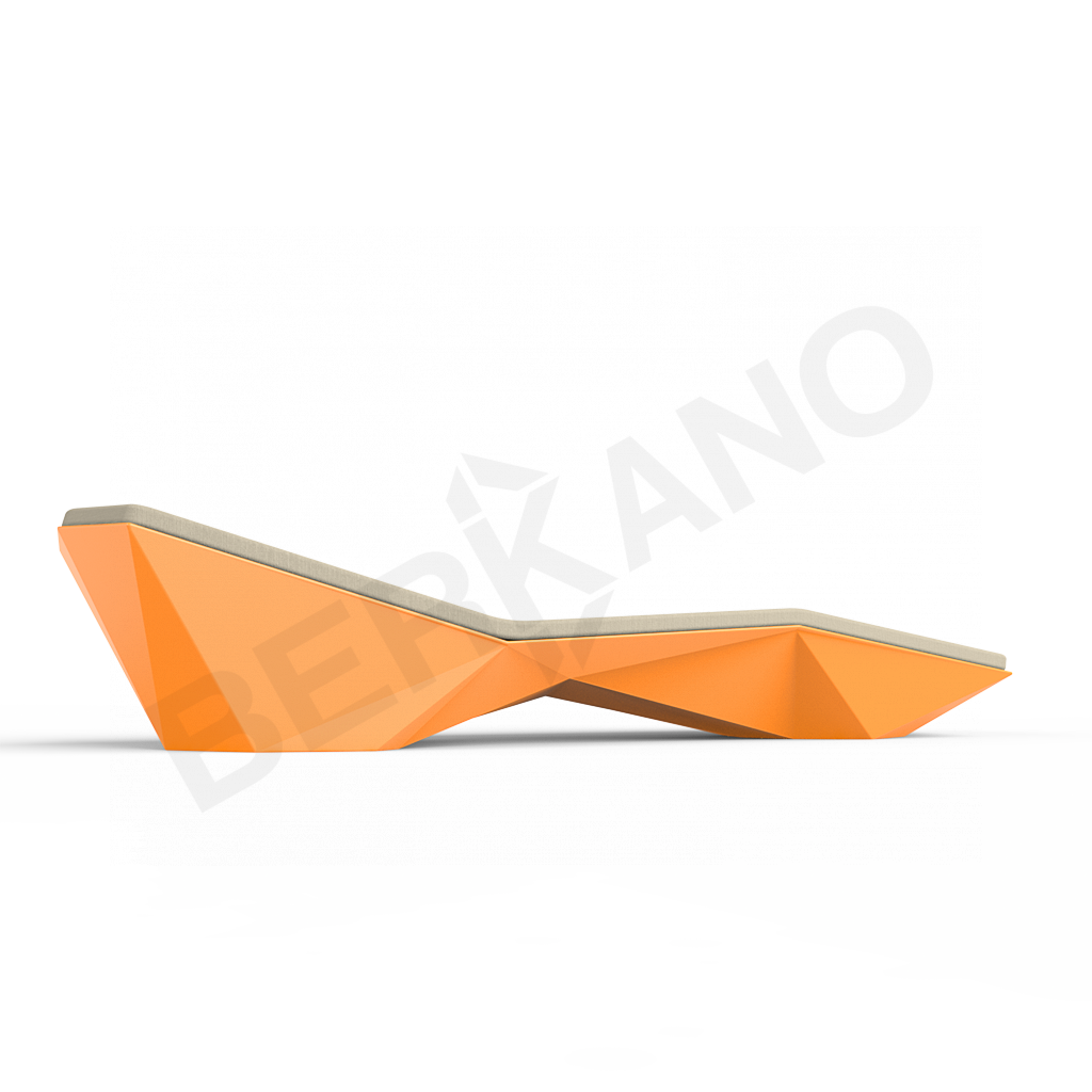 Шезлонг Quaro с подушками оранжевого цвета / аксессуар бежевого цвета - фото 2