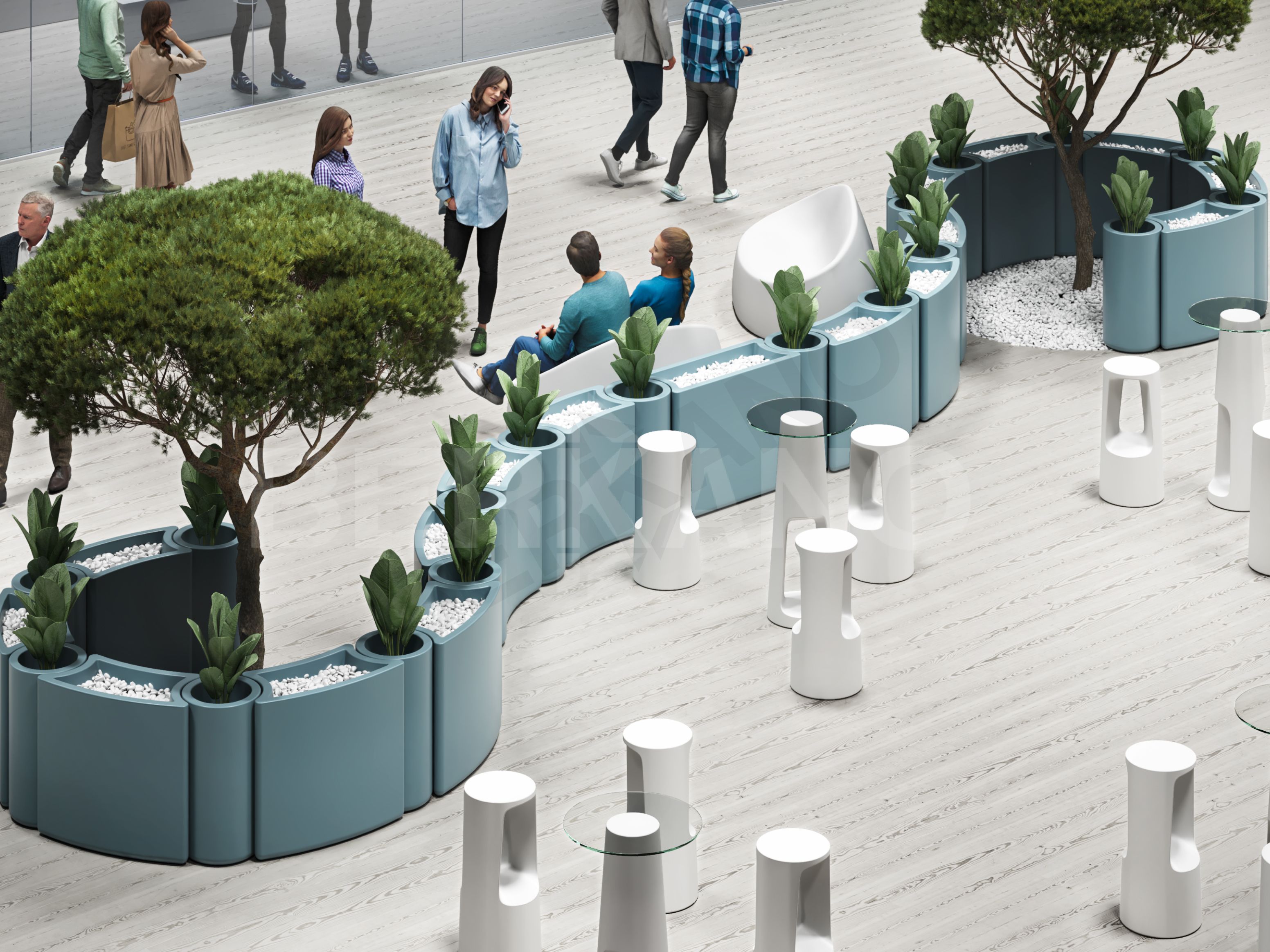 Кашпо Smoov Planter Cylinder DB синего цвета - фото 2
