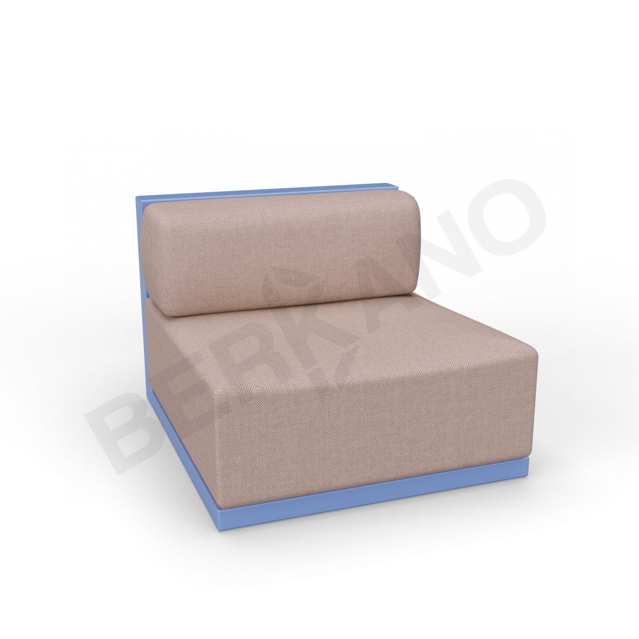 Диван прямой Fame с подушкой синего цвета / аксессуар кофейного цвета - фото 1