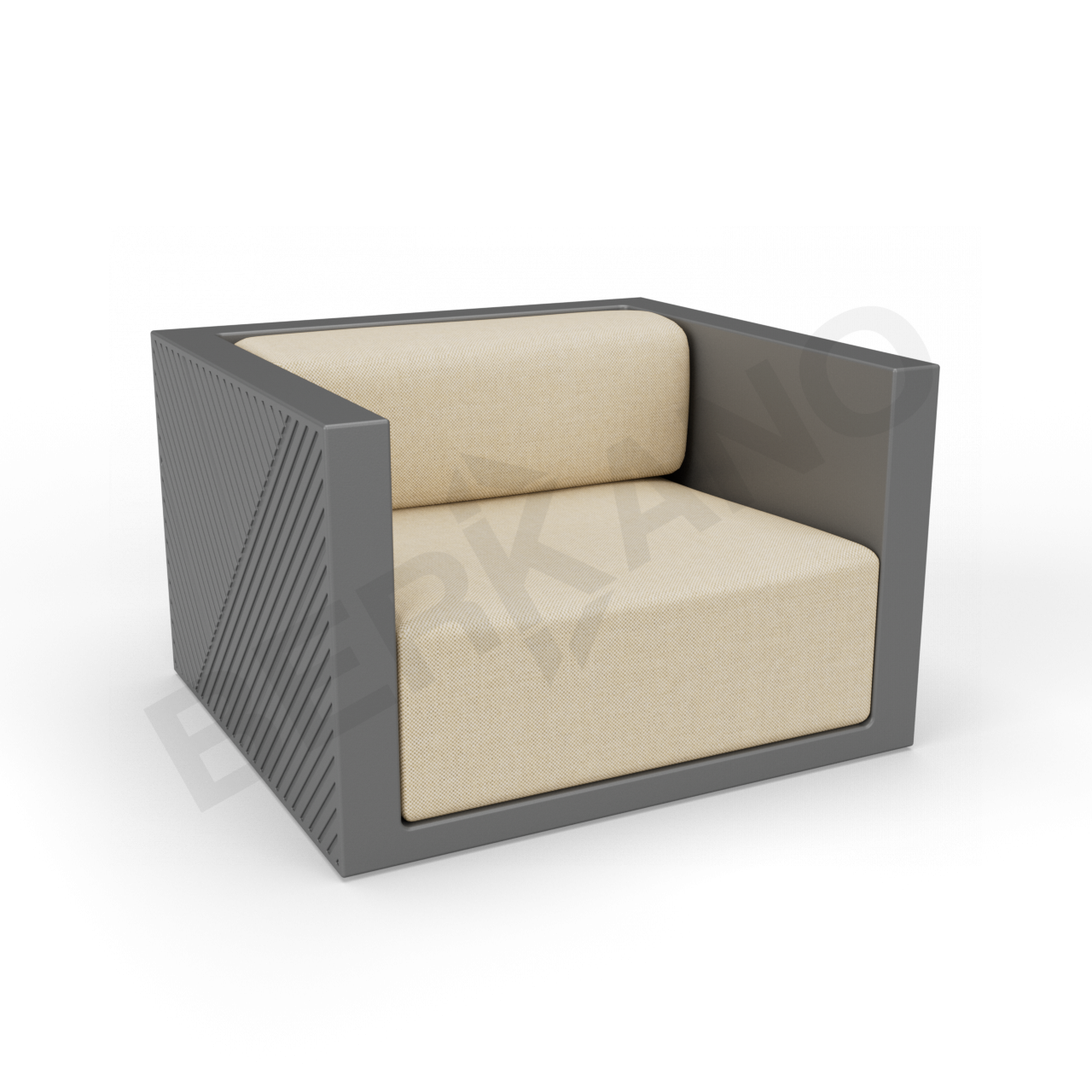 Кресло Fame с подушкой черного цвета / аксессуар бежевого цвета - фото 1