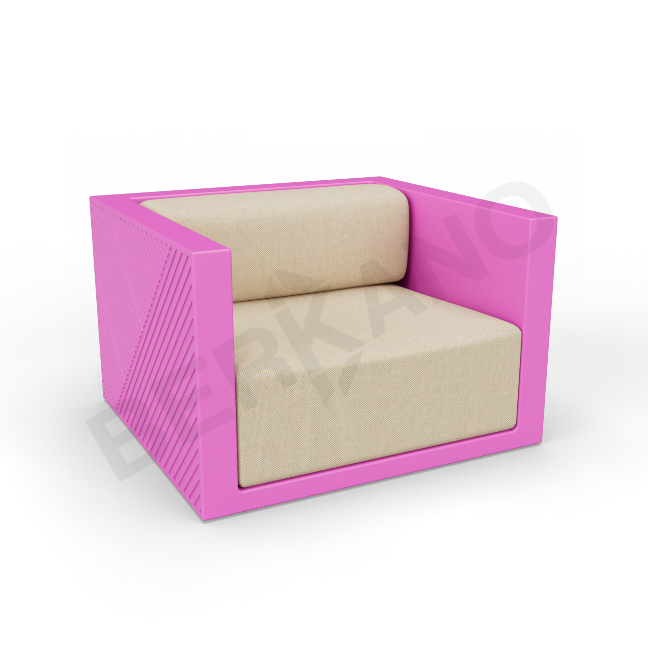 Кресло Fame с подушкой фиолетового цвета / аксессуар бежевого цвета - фото 1